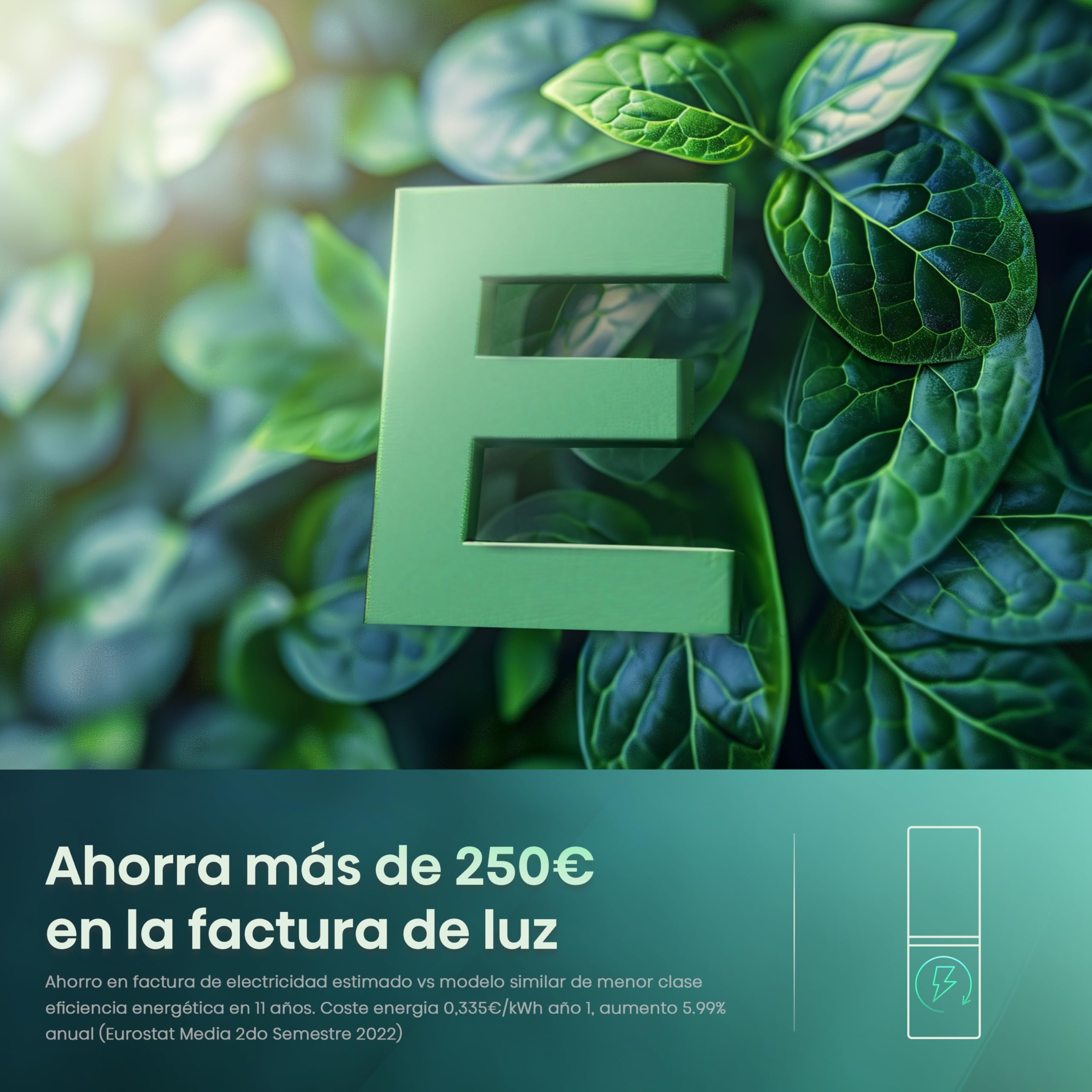 Hisense RB343D4CWE - Frigoríficos Combi, 269L, Clase E, An 55cm x Al 180cm, Apertura de Puertas 90º, Puerta Reversible, Cajón Frutas y Verduras, Iluminación Led, Balconera de Gran Capacidad, Blanco — view 5