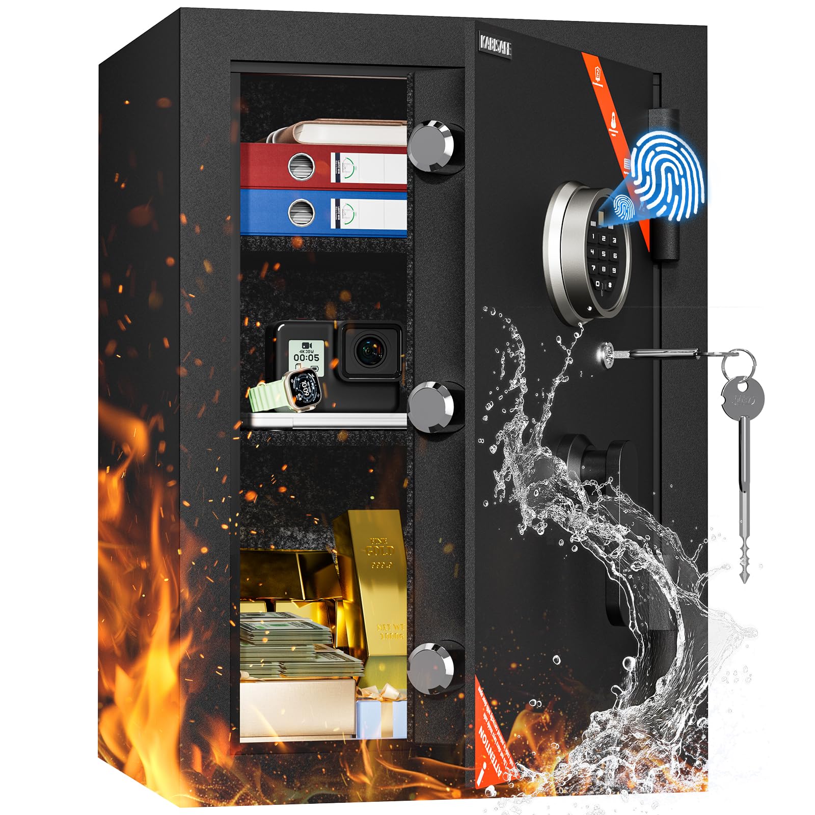 KABISAFE 5.0 Cuft 60-Min Fireproof Biometric Safe