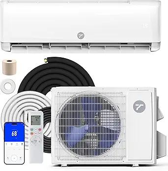 9000 BTU Mini Split Air Conditioner 115V, 22 SEER2 AC & Heat Pump, Quiet Ductless System for Up to 450 Sq.Ft, R32 Refrigerant, WiFi Smart Control, Indoor & Outdoor Units, Installation Kit