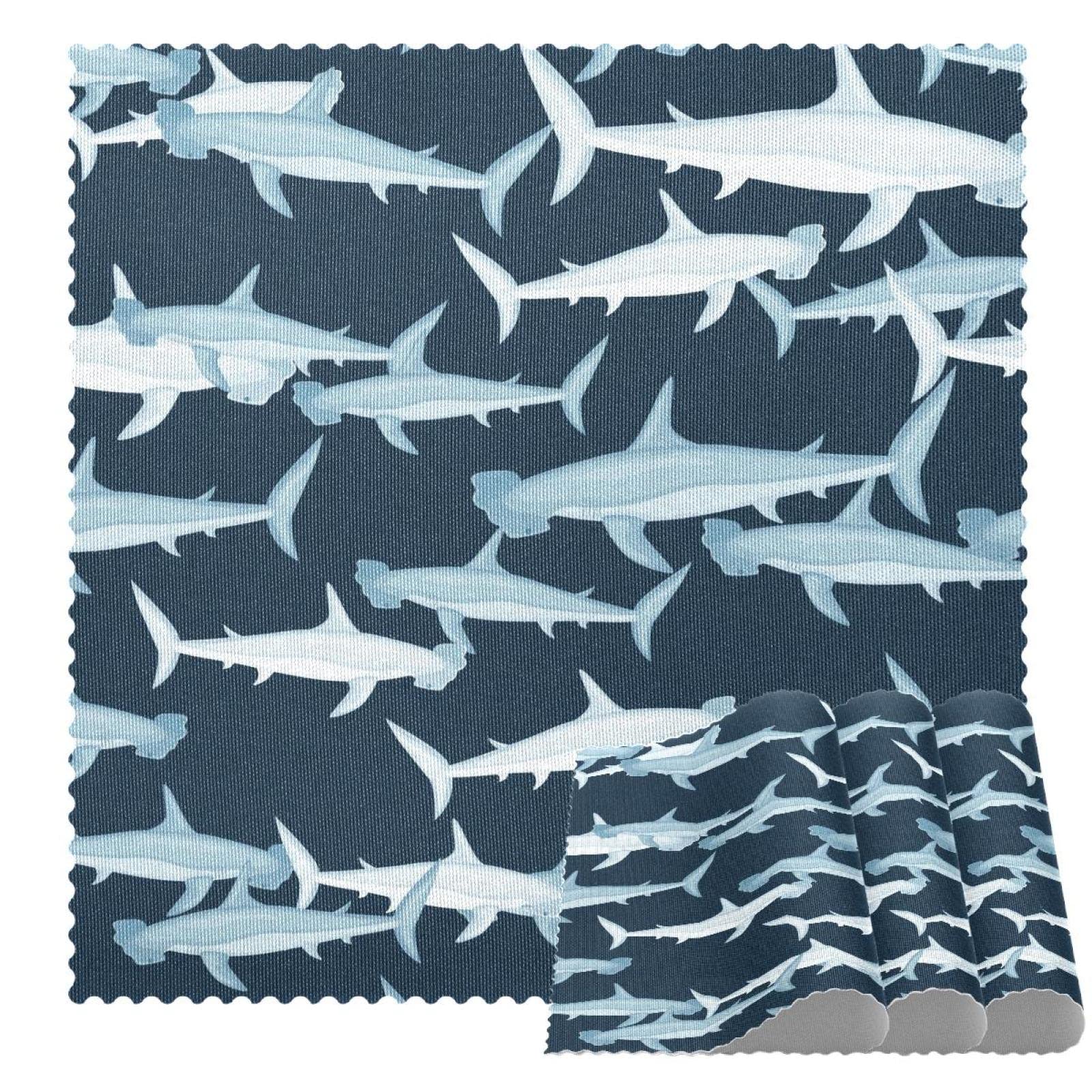 Vapokf Multicolor Hammerhead Shark Marine Animal Placemats, Set Of 4 Table Mats For Dining Tables, 12×12 Inches Anti-Skid Heat Resistant Kitchen Table Place Mats