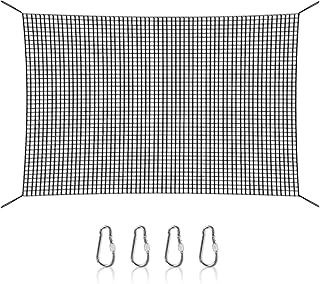 Climbing Net for Kids Outdoor,Double Layers Heavy-Duty Playground Cargo Net Toughness - Anti-Fall Protection Rope Net with 4 Extra Safety Hooks for Garden Playground Backyards Passi