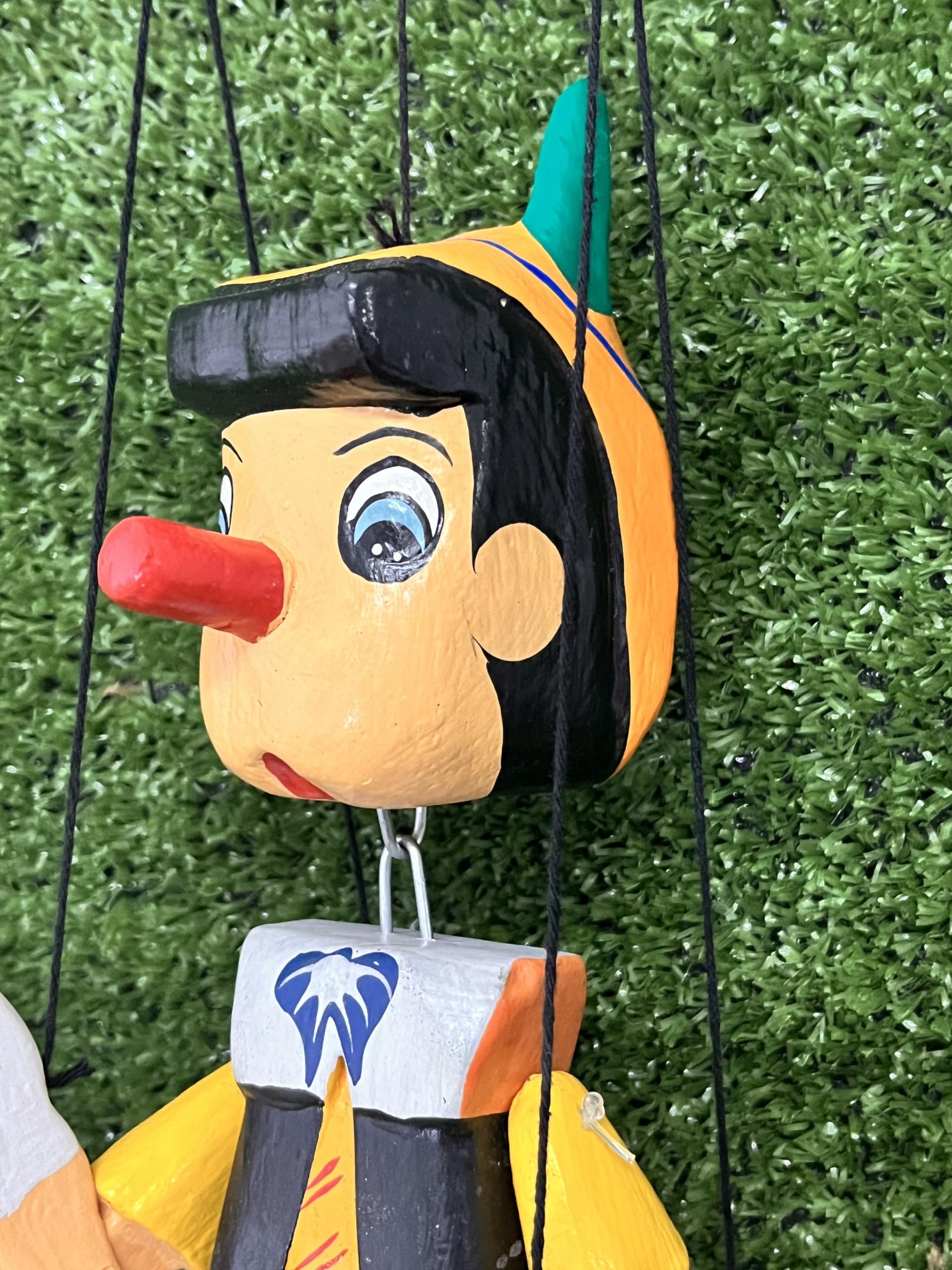 HC enterprise Pinocchio en bois avec corde, 25 cm fabriqué à la main en Indonésie