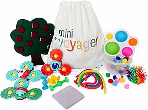 Travel Activity Kit for Kids, Includes Crafts, Toys & Games Designed for Childrens Independent Play, Boys & Girls Quiet Time Sets for Road Trips, Airplanes & Hotels (1-2 Years Old)...