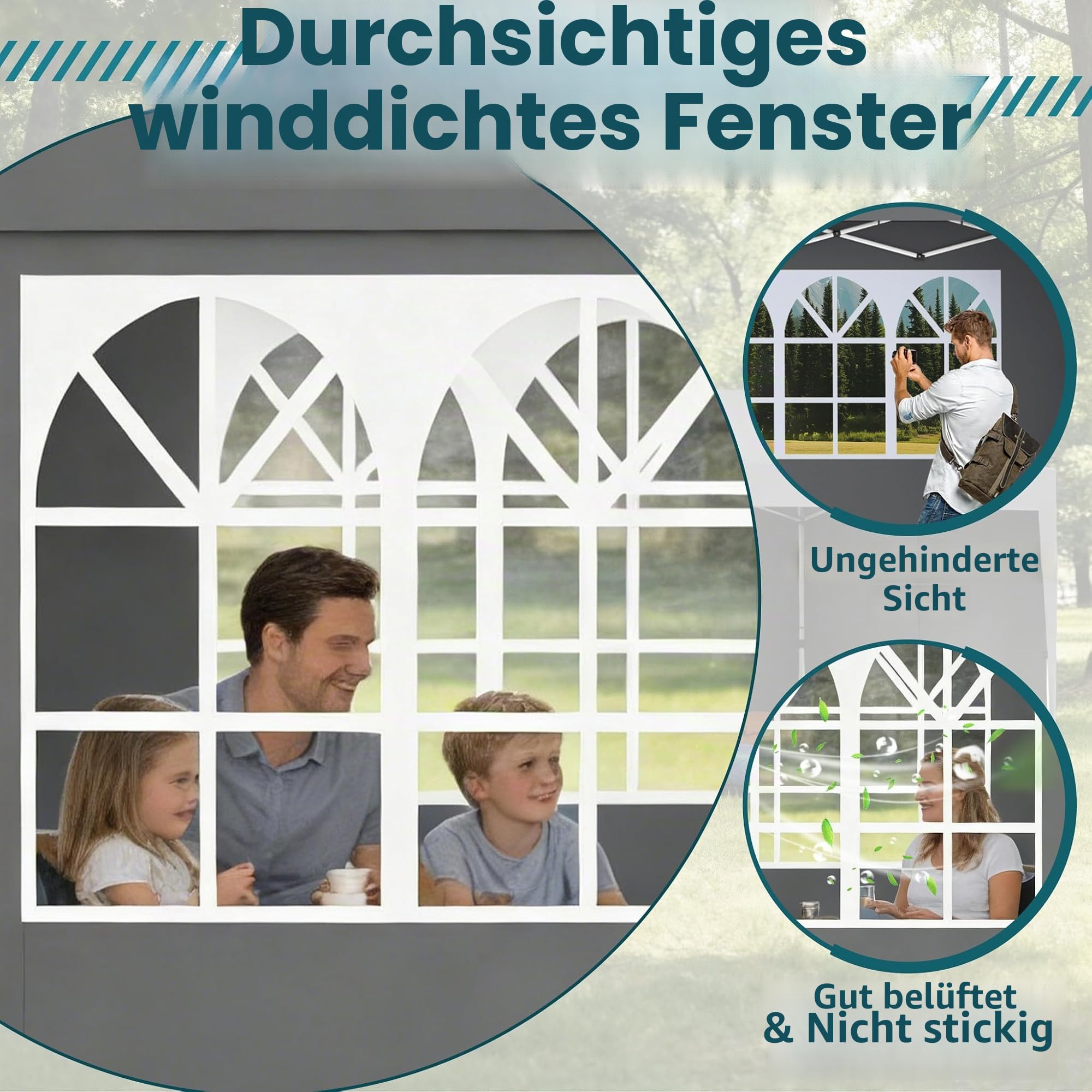 Aufun Pavillon Faltbar 3x6m, Partyzelt Faltpavillon Wasserdicht Grau