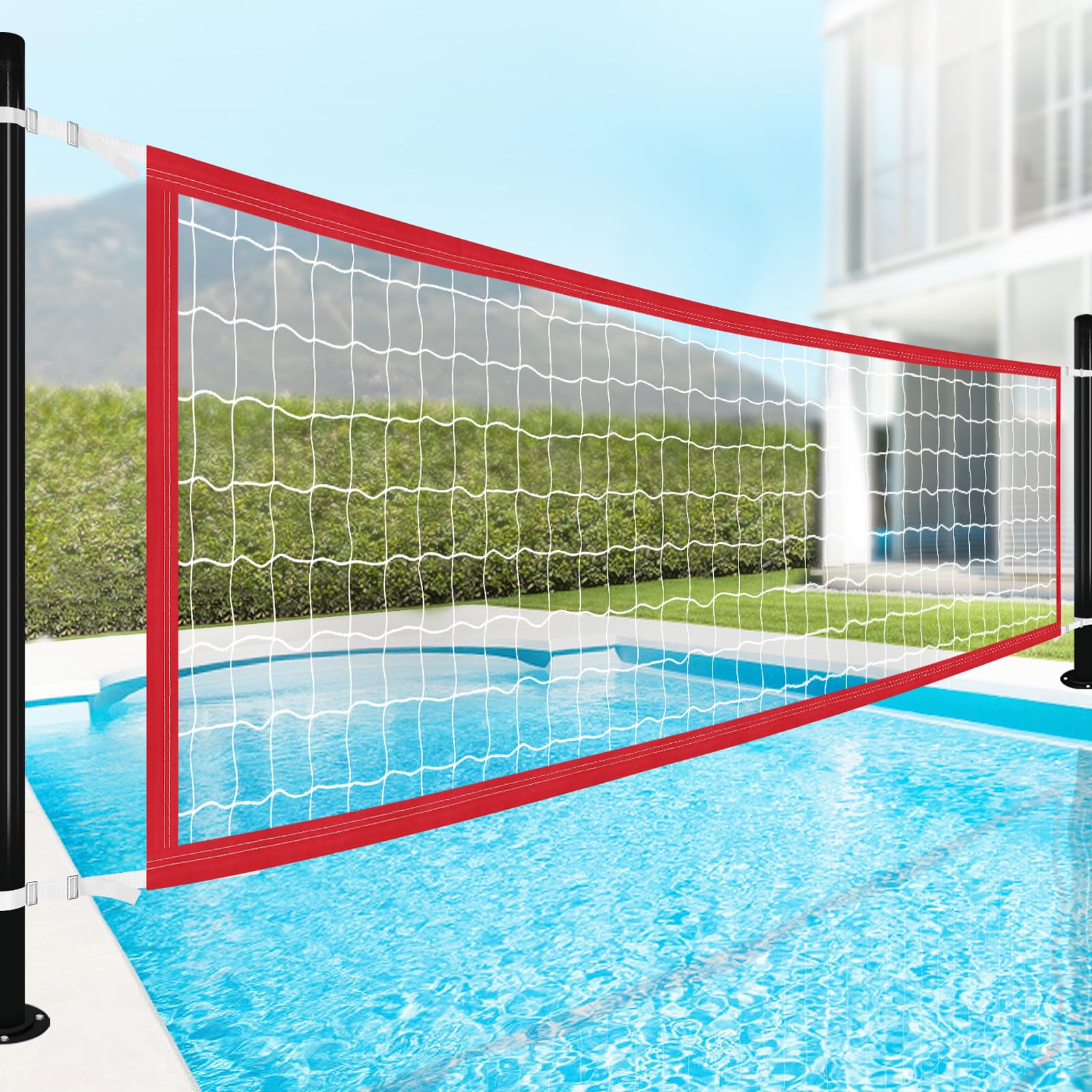 Pool-Volleyball-Ersatznetz – 4,5 x 0,9 m langlebiges, verstellbares Volleyballnetz für den Außenbereich für Hinterhof-Innenpools