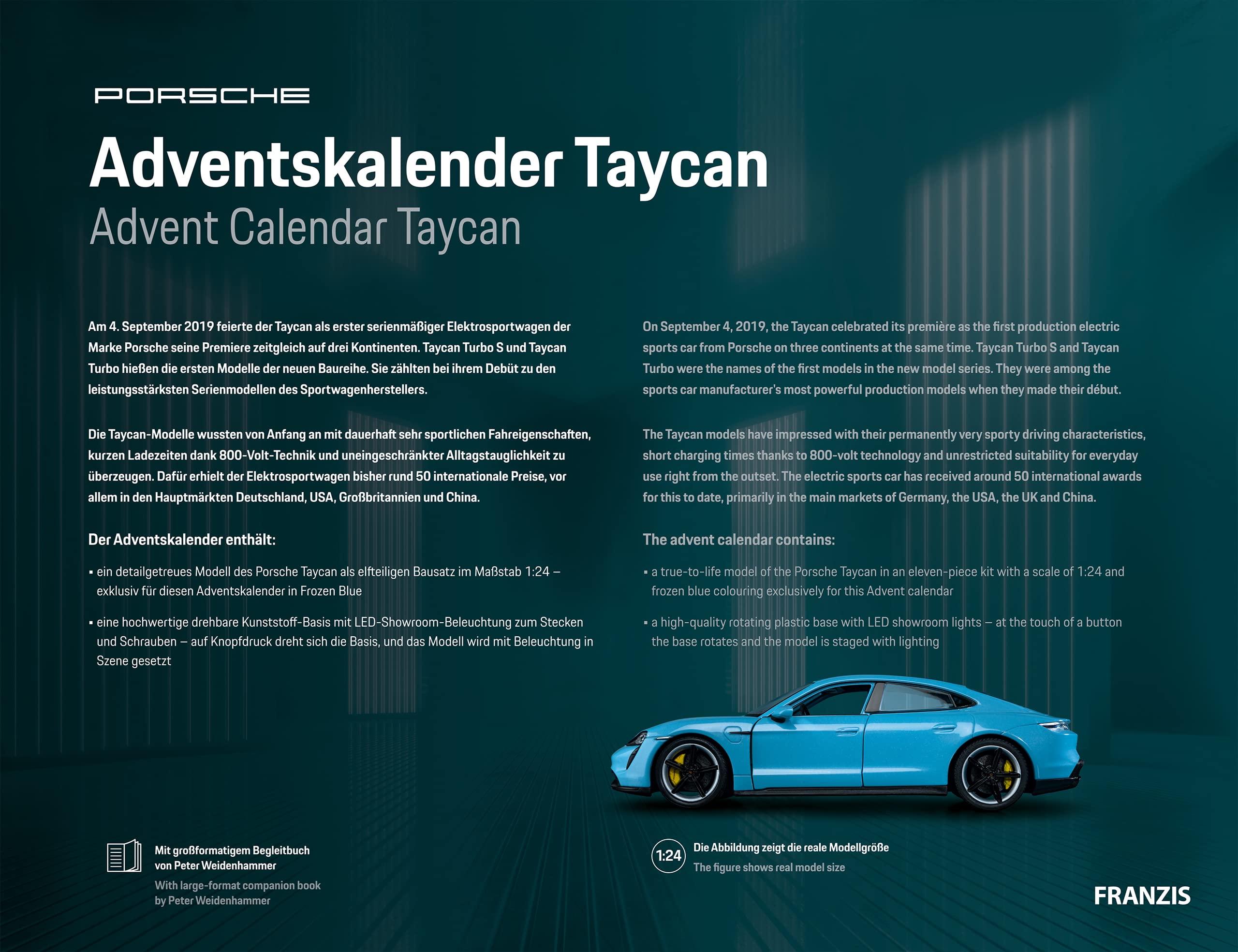 Amazon.com: Franzis 67203 The Porsche Taycan Frozen Blue Advent