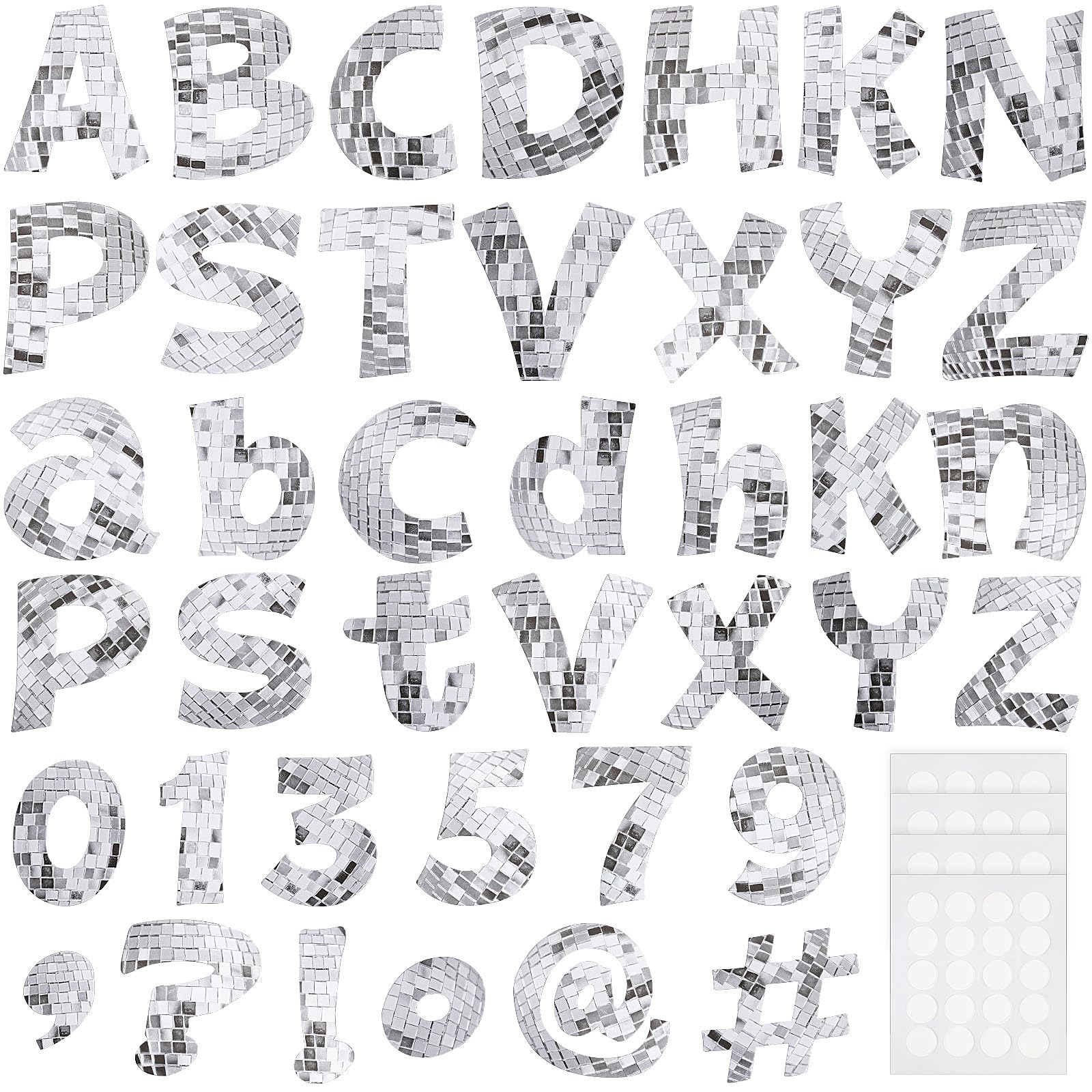 Harloon 216 Pieces Disco Bulletin Board Letter for Classroom 4 Inch Disco Alphabet Letters Numbers Punctuation Symbols Cutout with Adhesive for Bulletin Boards Display Board Decor