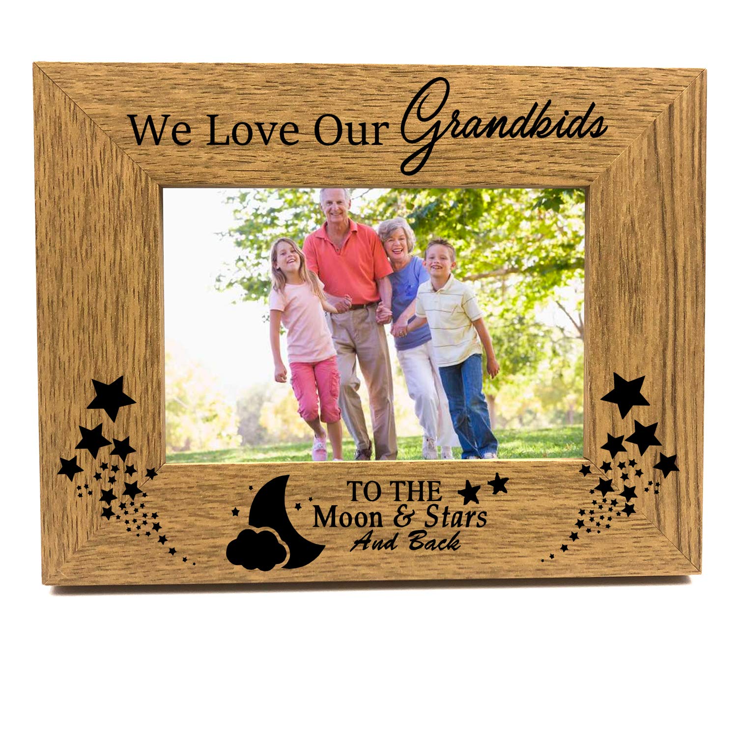 We Love Our Grandchildren Wooden Photo Frame Gift (5 x 7 Inch)
