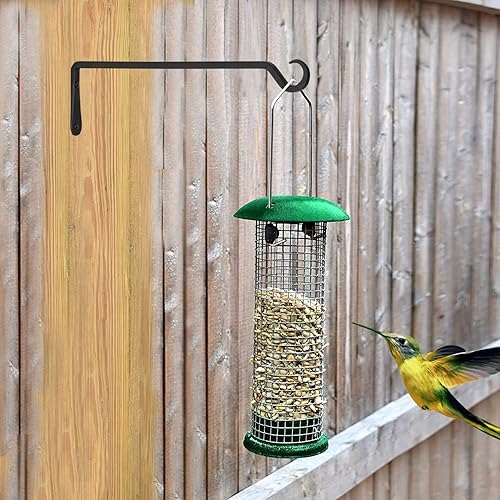 Miniatura 4 de Paquete de 2 colgadores de plantas de 16 pulgadas, ganchos resistentes para colgar plantas al aire libre, colgador de comedero de pájaros para