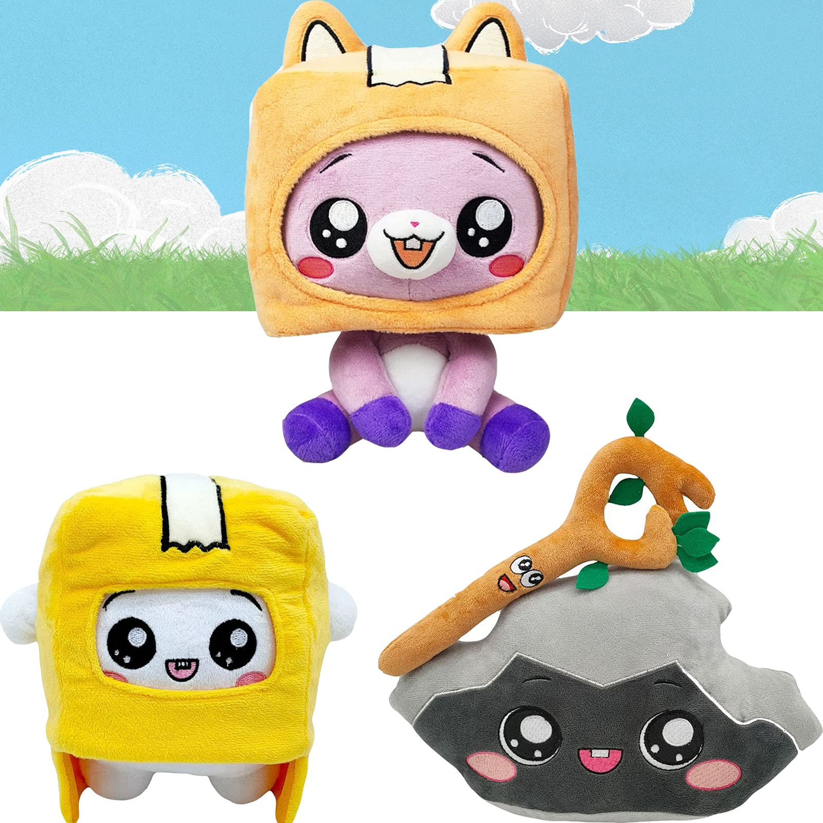 Buy 3 Pack Lankybox Baby Plushies Set Baby Rocky Sticky Plush Toy