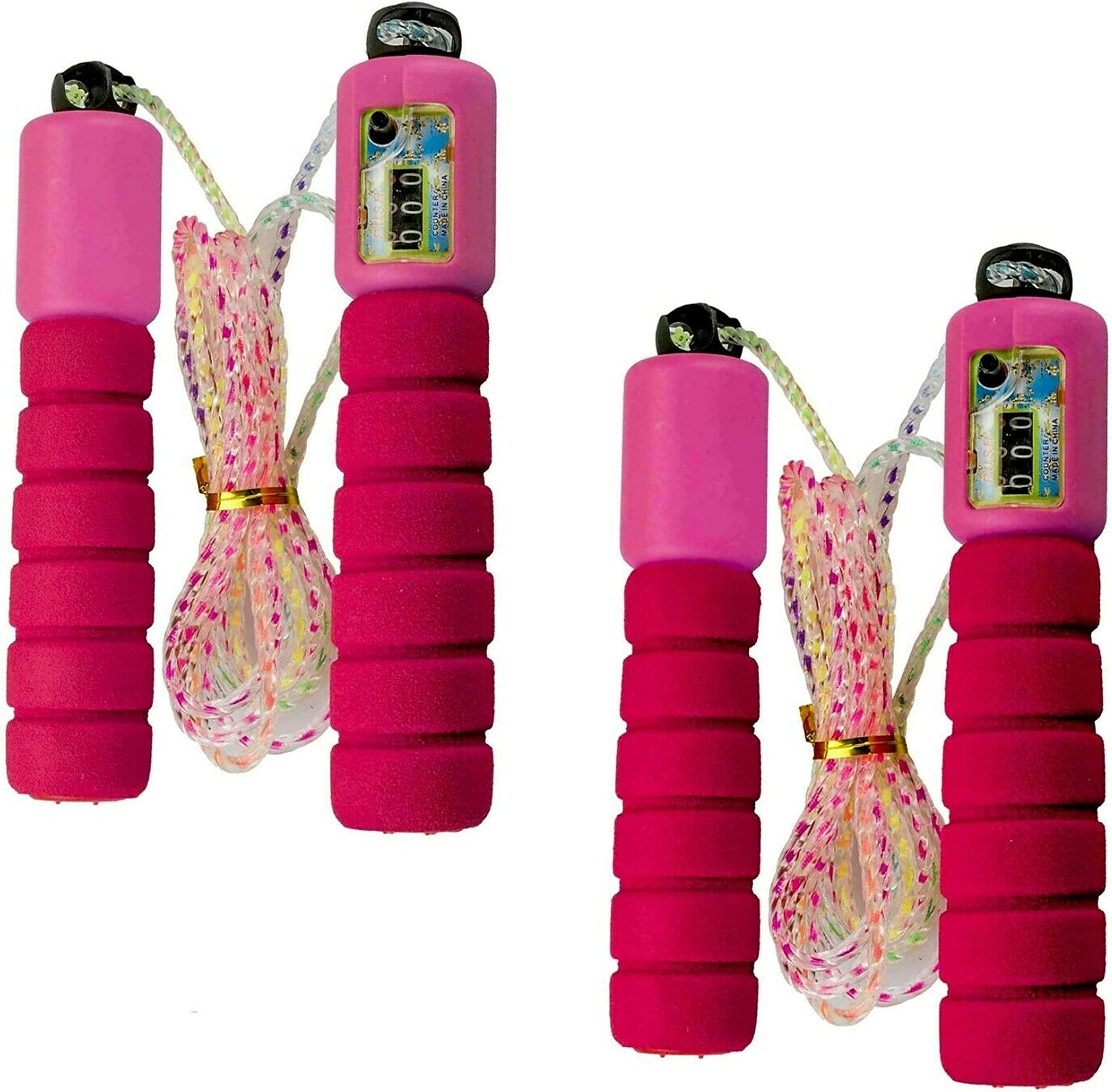 SRV Hub® 2-Pcs Skipping Ropes with Built in Counter, Exercise Equipment, Jump Rope with Firm Grip, Speed Skipping Rope for Women, Men, Kids