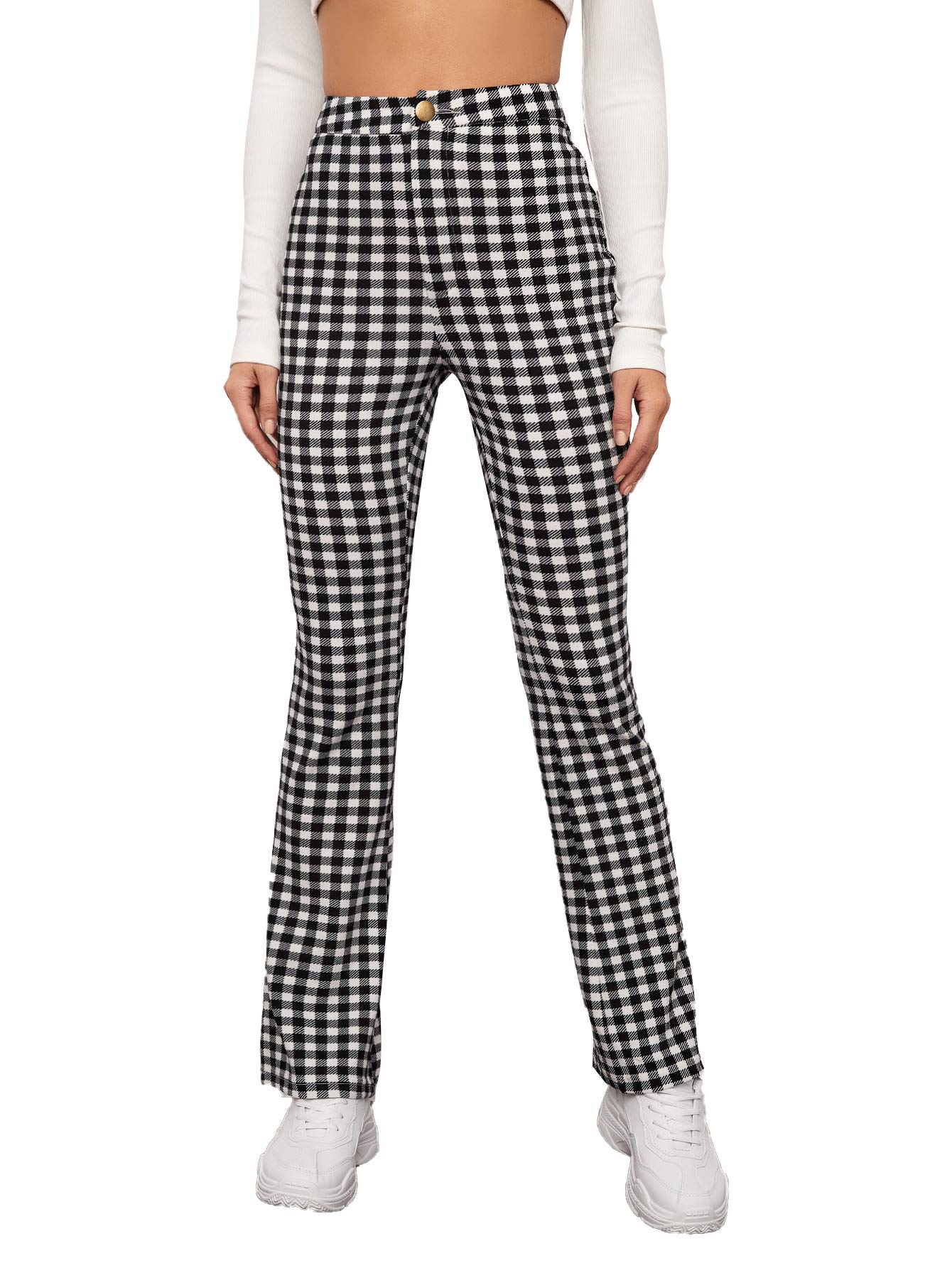 SweatyRocksWomen's Boho Comfy Stretchy Leopard Print Bell Bottom Flare Leg Pants