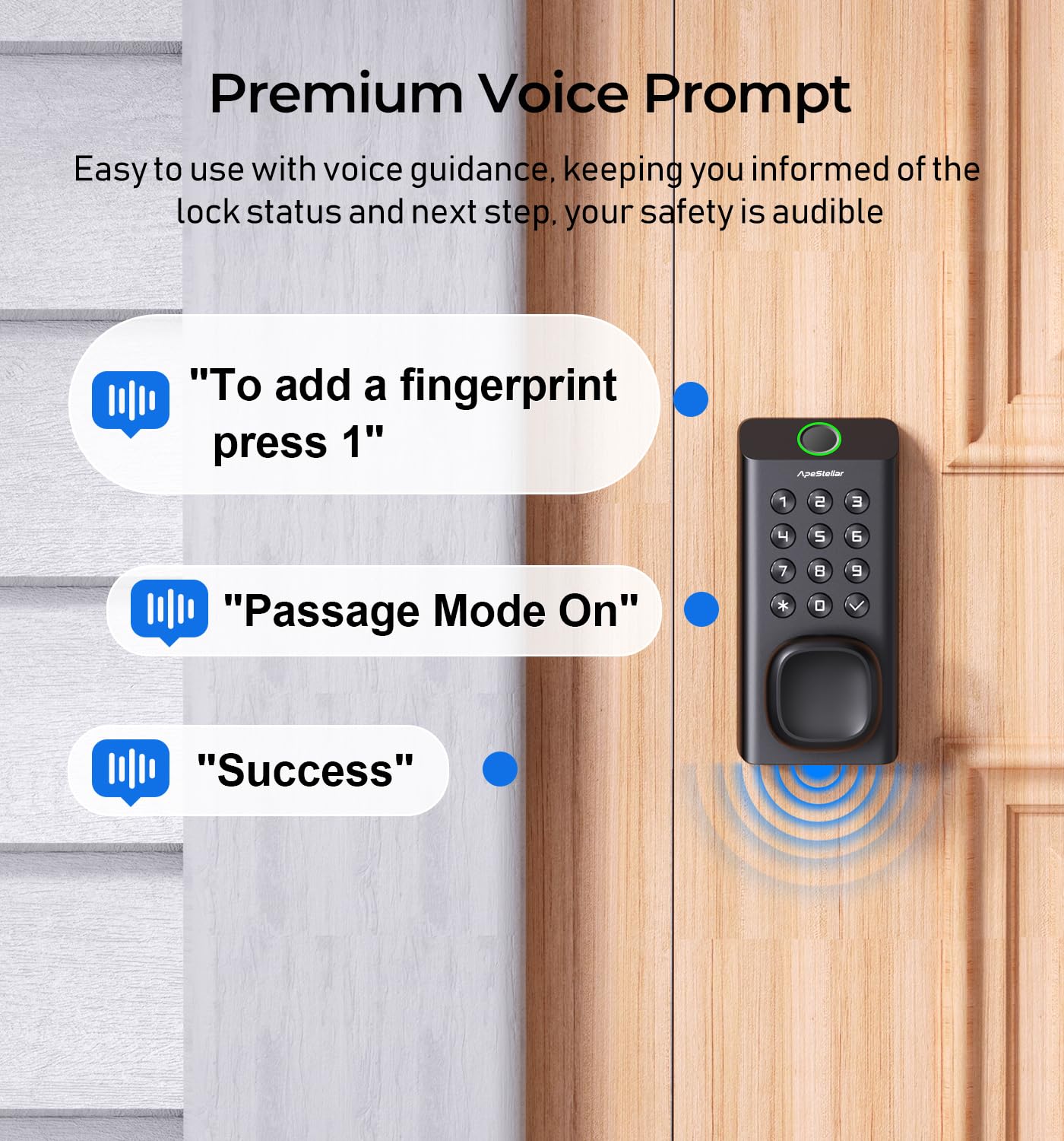 Fingerprint Keyless Door Lock - Keypad & Secure Entry -5