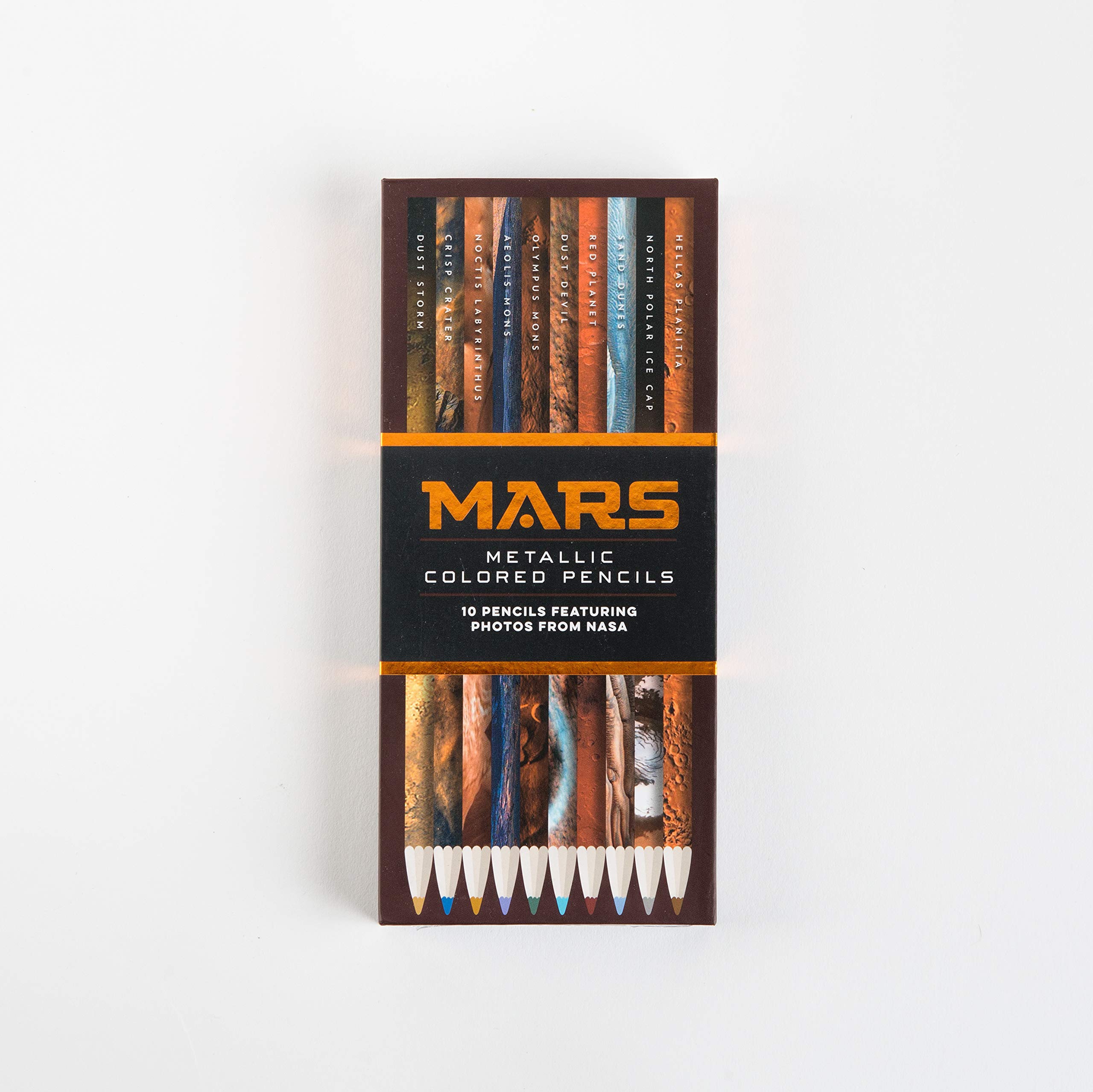 Mars Metallic Colored Pencils: 10 pencils featuring photos from NASA (10 Shiny Multicolor Pencils; Coloring Pencils with NASA Space Theme) (NASA x Chronicle Books) - Image 5