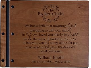 LifeSong Milestones Personalized Funeral Service Guest Book Engraved Wood Memorial Guestbook Celebration of Life Remembrance in Loving Memory Keepsake13.5x10 (Cherry)