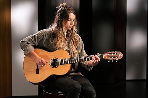 Miniatura 166 de Serie Familiar Guitarra Clásica de Nylon Tamaño 1/4 con Bolsa Tapa de cedro - Natural - Satén