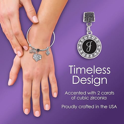 Miniatura 3 de Inspired Silver - Dije de corazón de plata pavimenta para pulsera con joyas de circonita cúbica