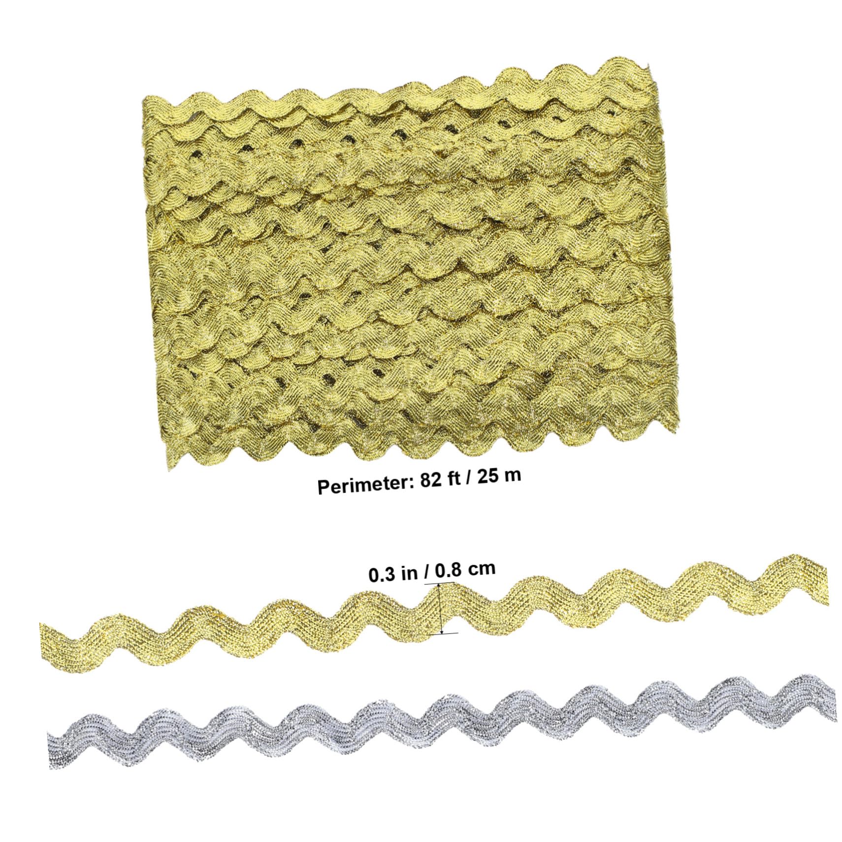 Veemoon 2 Rolls Wavy Lace Trim Braided Fabric for Clothing Decor Embellishment