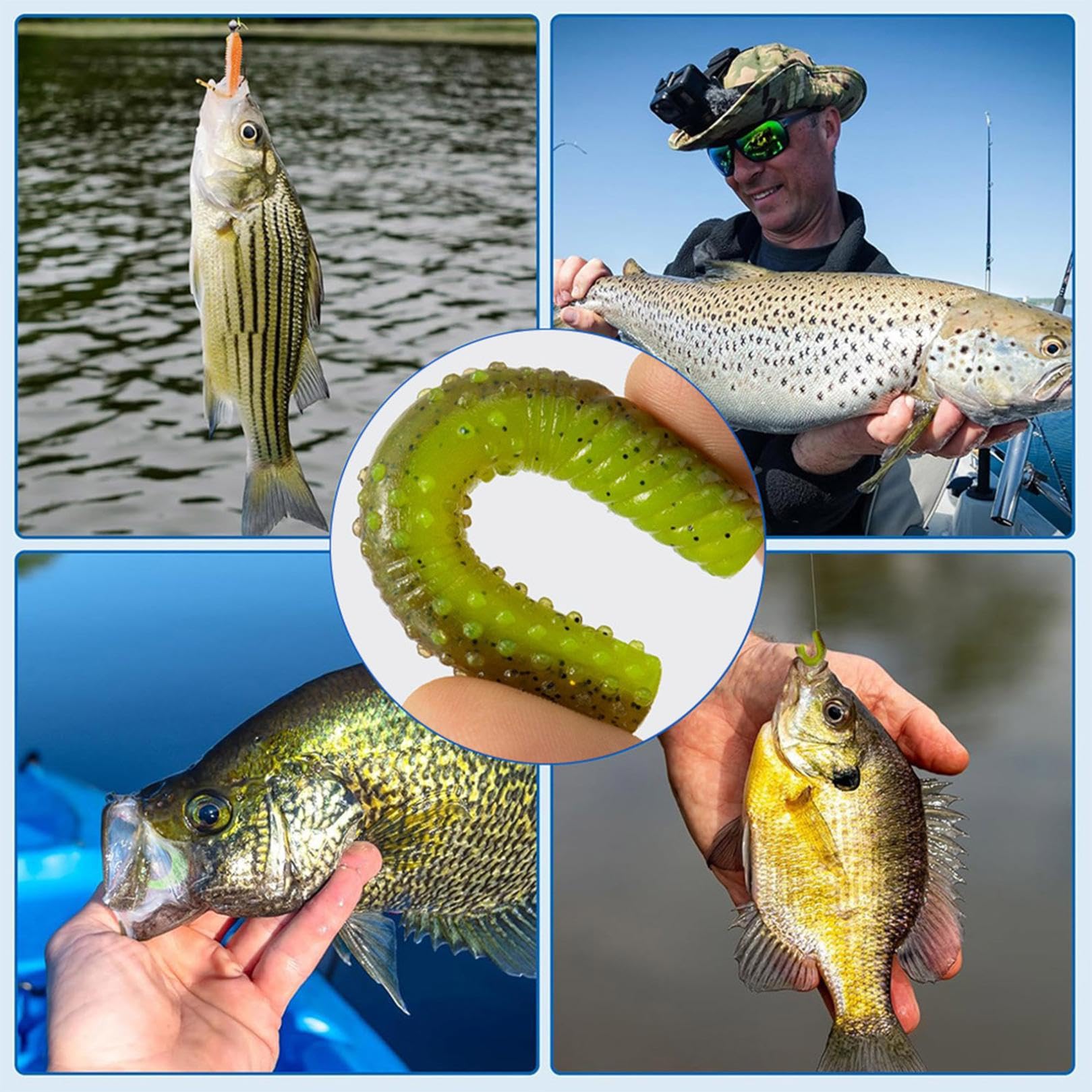 Wędkarstwo mieszane, zestaw do wędkowania, błystki, przynęta wędkarska z pudełkiem do przechowywania, w zestawie spinner, pojedynczy haczyk, przegub obrotowy, szczypce, przynęta na robaki
