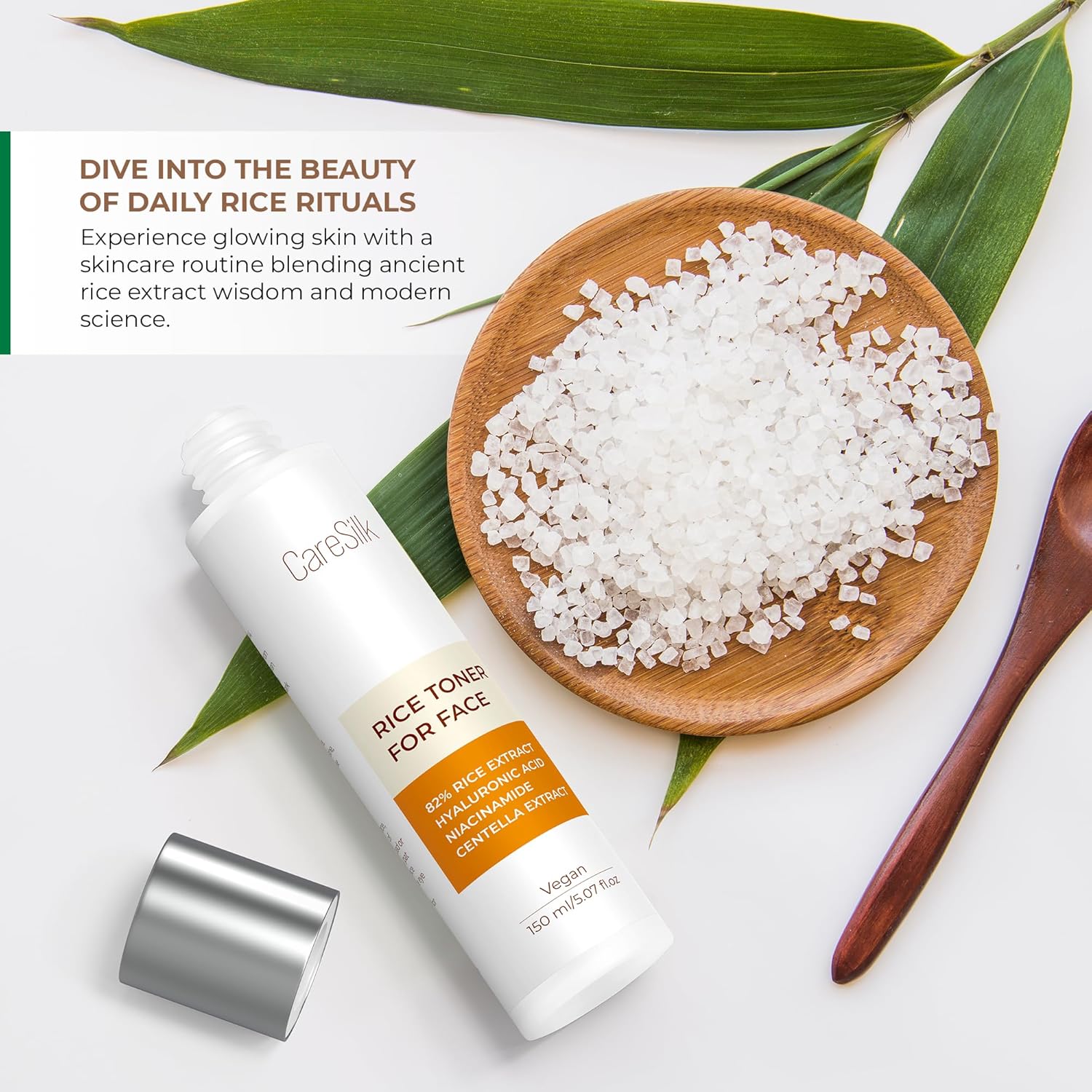 Rice Toner for Face, 82% Rice Extract with Hyalyronic Acid, Niacinamide and Centella Extract - Hydrating for Dry, Dull, Combination Skin, Vegan, Fragrance Free, Glass Skin