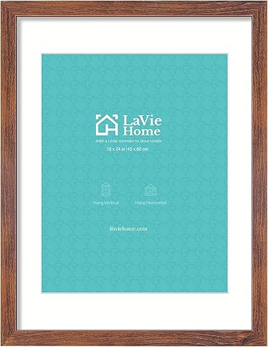 Vista 573 de LaVie Home - Portarretratos de 18 x 24 pulgadas, fotos de 16 x 20 pulgadas con paspartú, de 18 x 24 pulgadas sin paspartú, plexiglás pulido, Negro