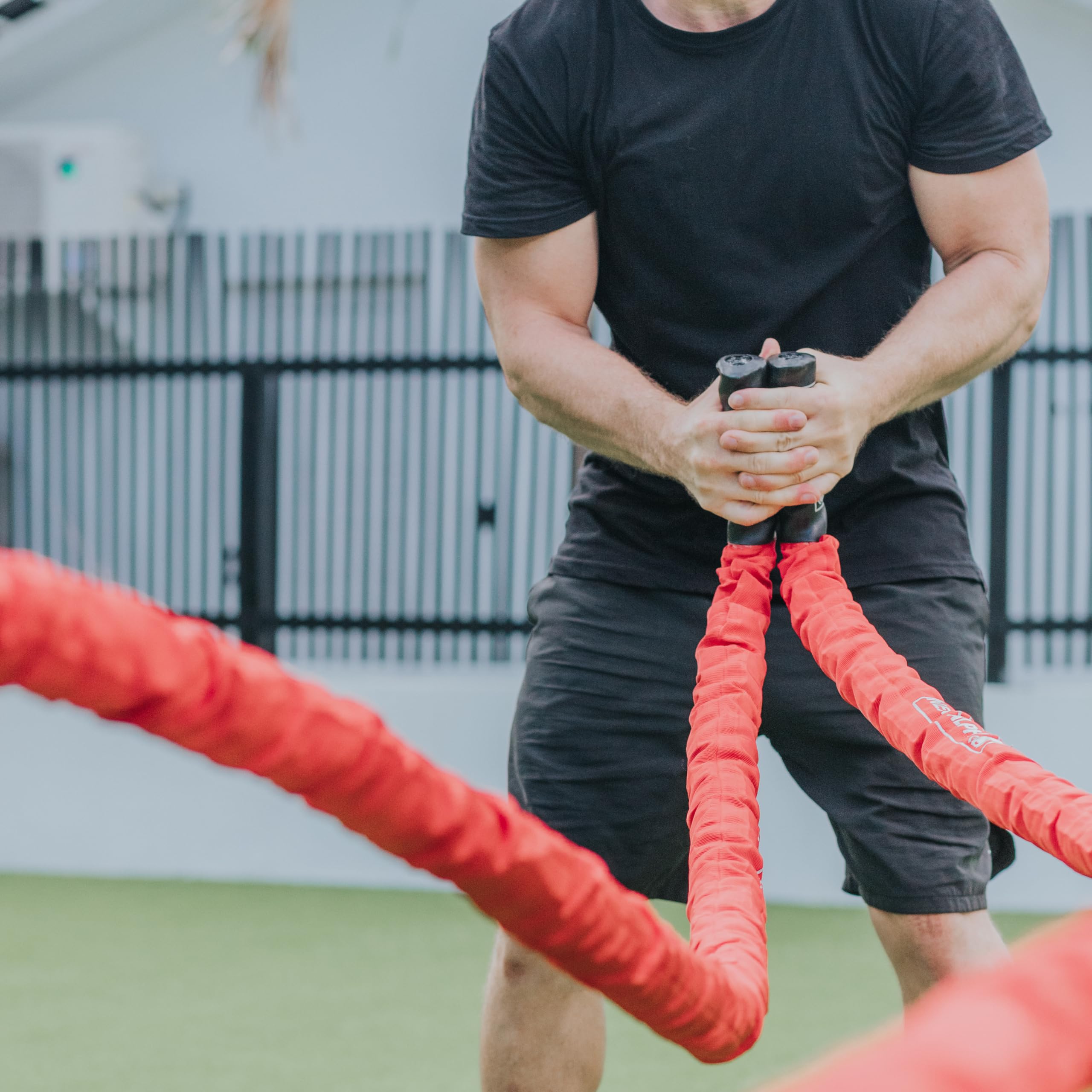 Battle Rope, 38mm/50mm, 9m/12m/15m, Schutzhülle, Wandanker, Workout Instruction Poster