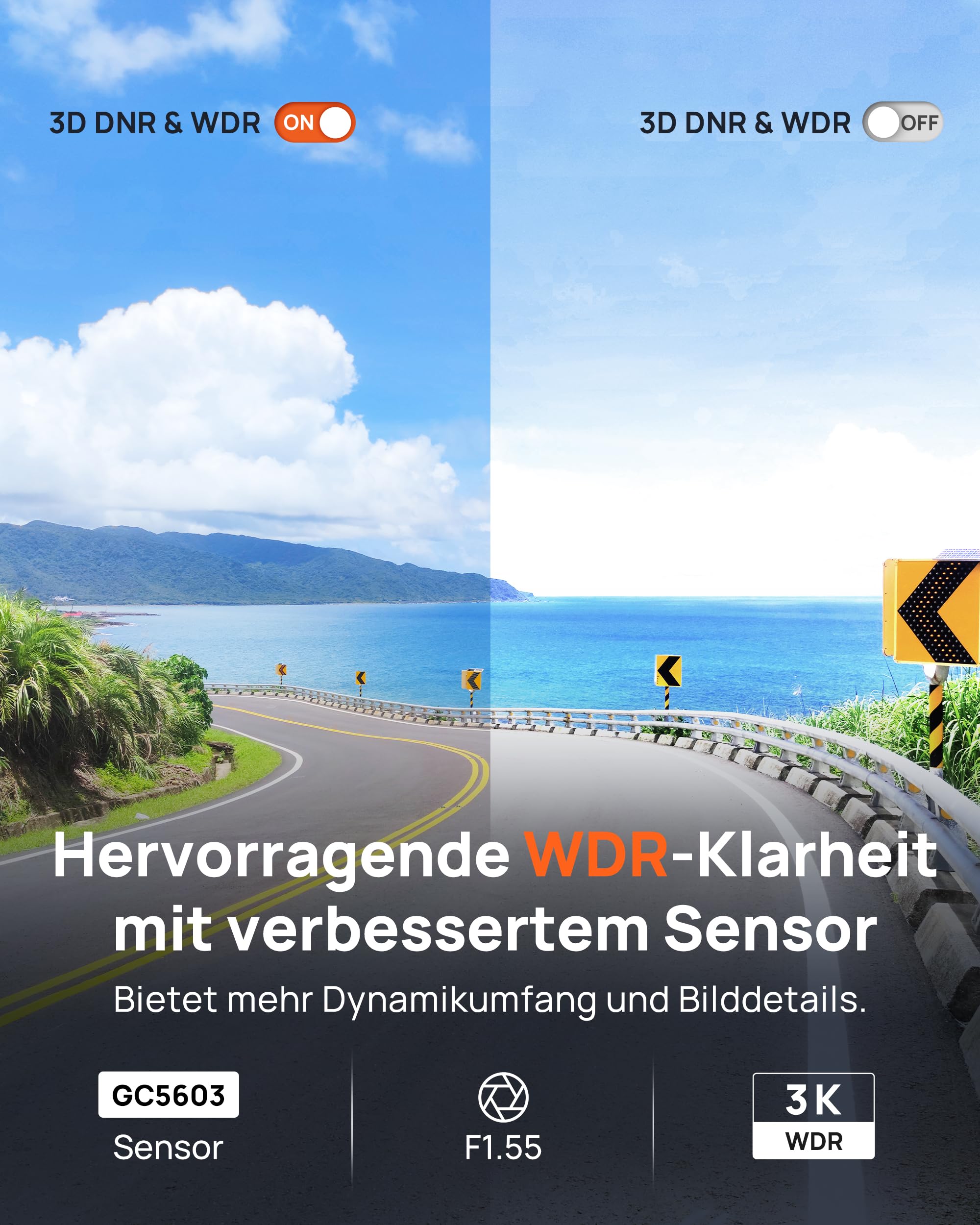 70mai M310 Plus 3K Mini Dash Cam für Autos, 1620P WDR WiFi Autokamera | Super Nachtsicht, 24-Stunden Parküberwachung mit App-Steuerung, Schleifenaufzeichnung Kollisionserkennung, Max. 256 GB