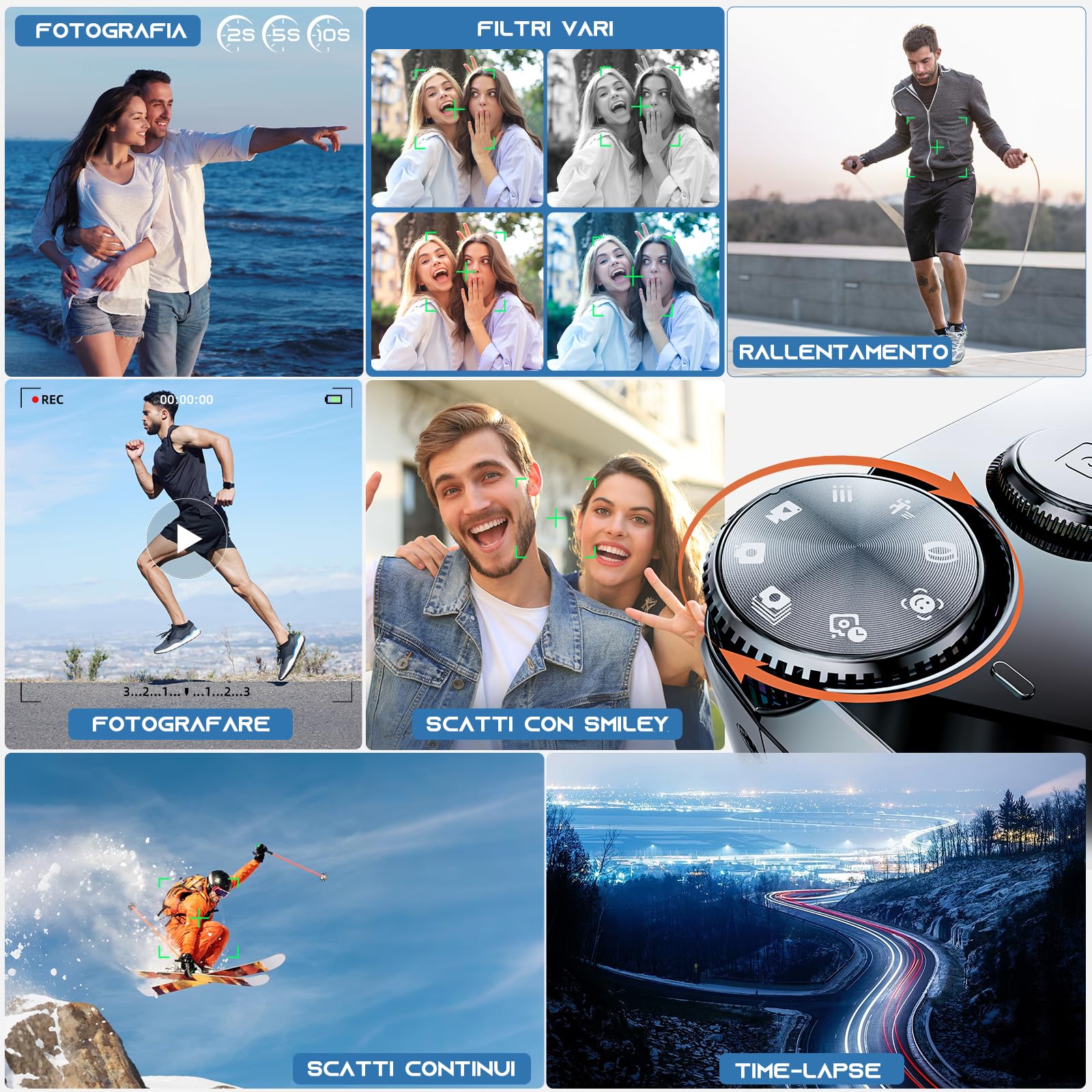 Macchina Fotografica Digitale, JDZ 4K Fotocamera Digitale 16X, Fotocamera Compatta, Scheda da 32GB, Digital Camera per Principianti e Adolescenti-Regalo di San Valentino-Nero | Fotocamera Digitale 16X, Fotocamera Compatta, Scheda da 32GB, Digital Camera p