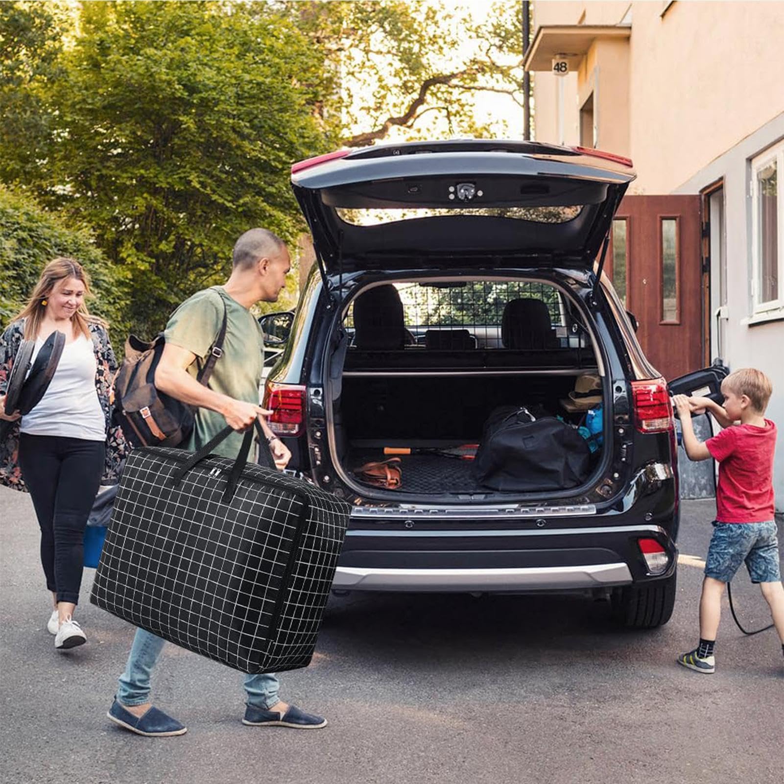 Bolsas De Almacenamiento Grandes - Cajas Impermeables De Tela Oxford De 75 L | Bolsas Para Mudanzas Con Asas Y Cremalleras, Organizador Duradero Para El Hogar, Viajes, Universidad, Dormitorio, Armario
