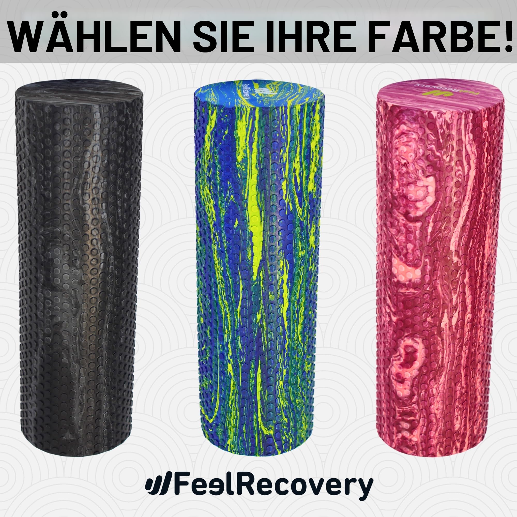 Faszienrolle Weich Anfänger (45x15 cm) - EVA Foam Roller Mittelhart für Wirbelsäule, Rücken, Beine, Nacken - Massageroller Faszien für Yoga & Pilates