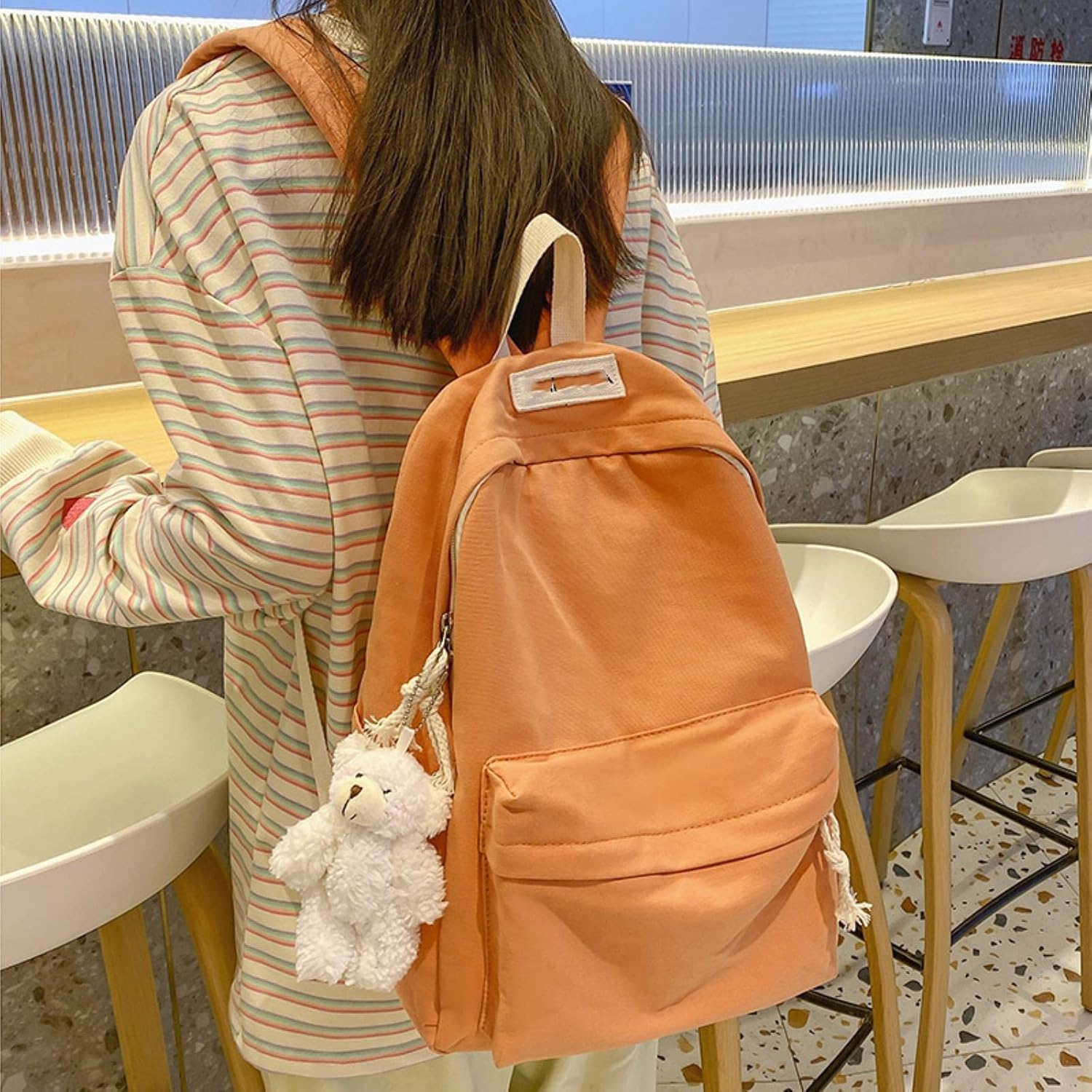 Lekki Tornister Plecak Dziecięcy Las Canvas Plecaki Studenckie Śliczne Torby Podróżne Dla Dziewczyn Moda Damska Plecaki Studenckie Laptopy Damskie Tornistry Szkolne, Green China, No bear doll