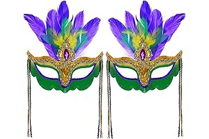 2 Pieces Mardi Gras Masquerade Mask