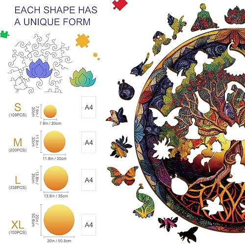 Miniatura 3 de KAAYEE Rompecabezas de madera para adultos, rompecabezas de madera con forma única avanzada de tortuga marina para adultos, el mejor regalo para