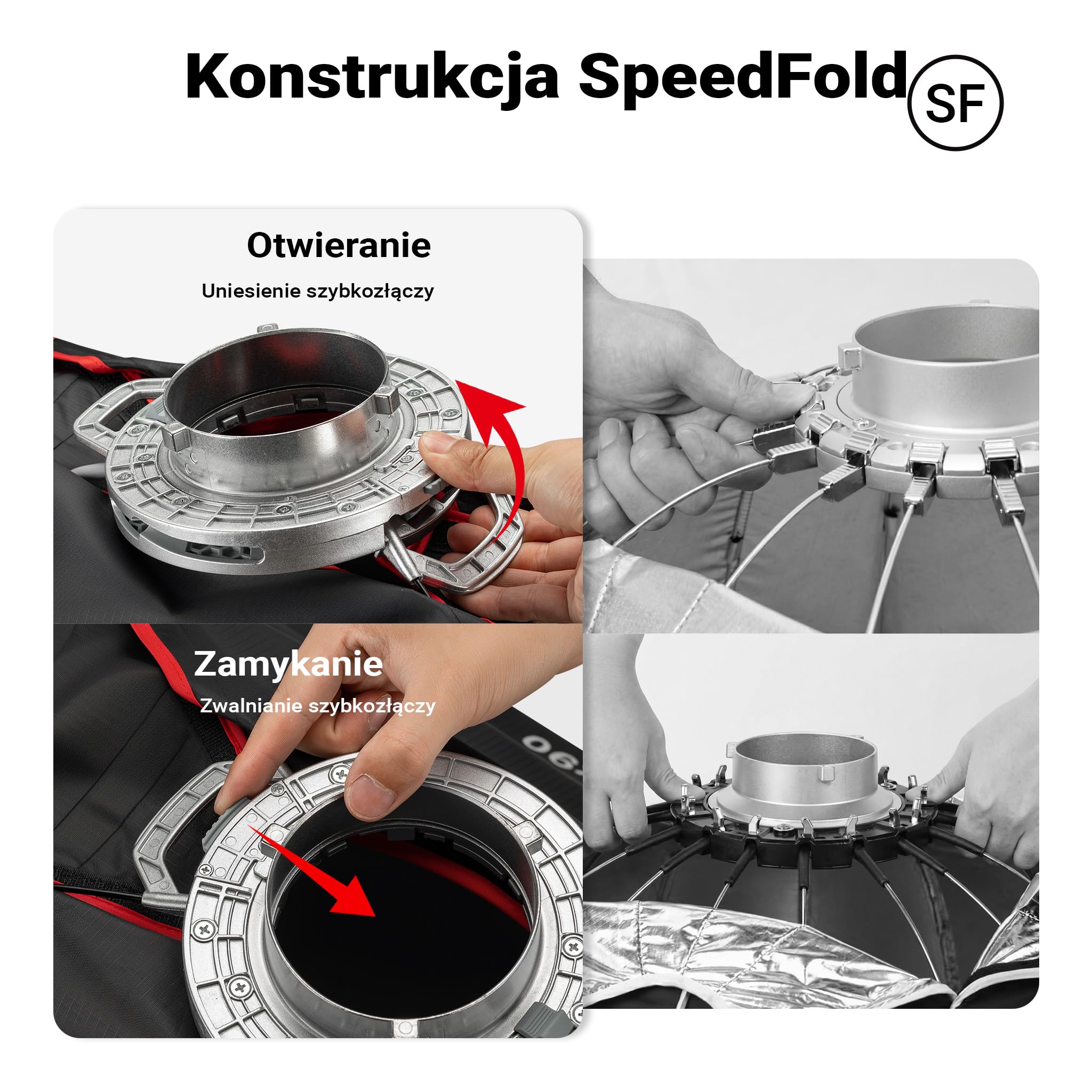 Multiblitz Softbox SF-30x120 Bowens z siatką i dyfuzorami, modyfikator światła do lamp studyjnych i stałego oświetlenia LED, dyfuzor światła do fotografii portretowej i oświetlenia wideo