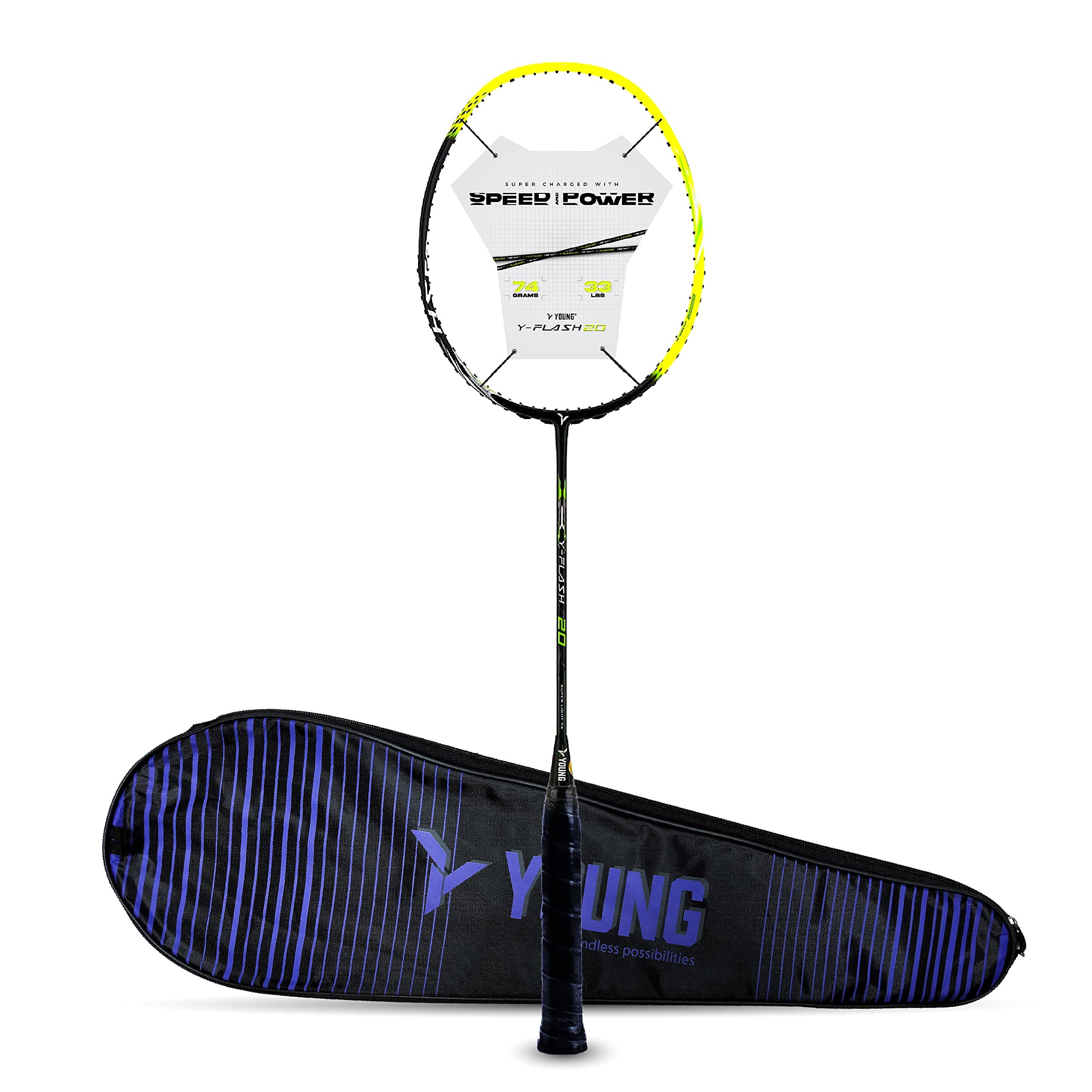 Young Y Flash 20 (74g, 40T Japanese Graphite) Advanced Unstrung Badminton Racquet (Black Green) (B09H4R3BVH) Amazon Price History, Amazon Price Tracker