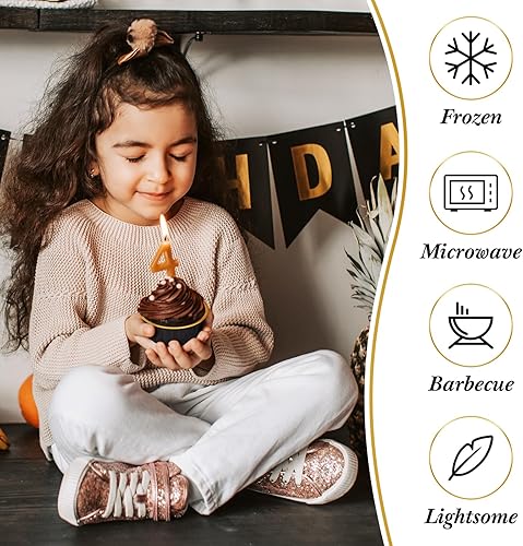 Miniatura 9 de Gejoy 400 moldes desechables con tapas, moldes de aluminio para hornear, moldes para magdalenas de 5 onzas, moldes para magdalenas, moldes para