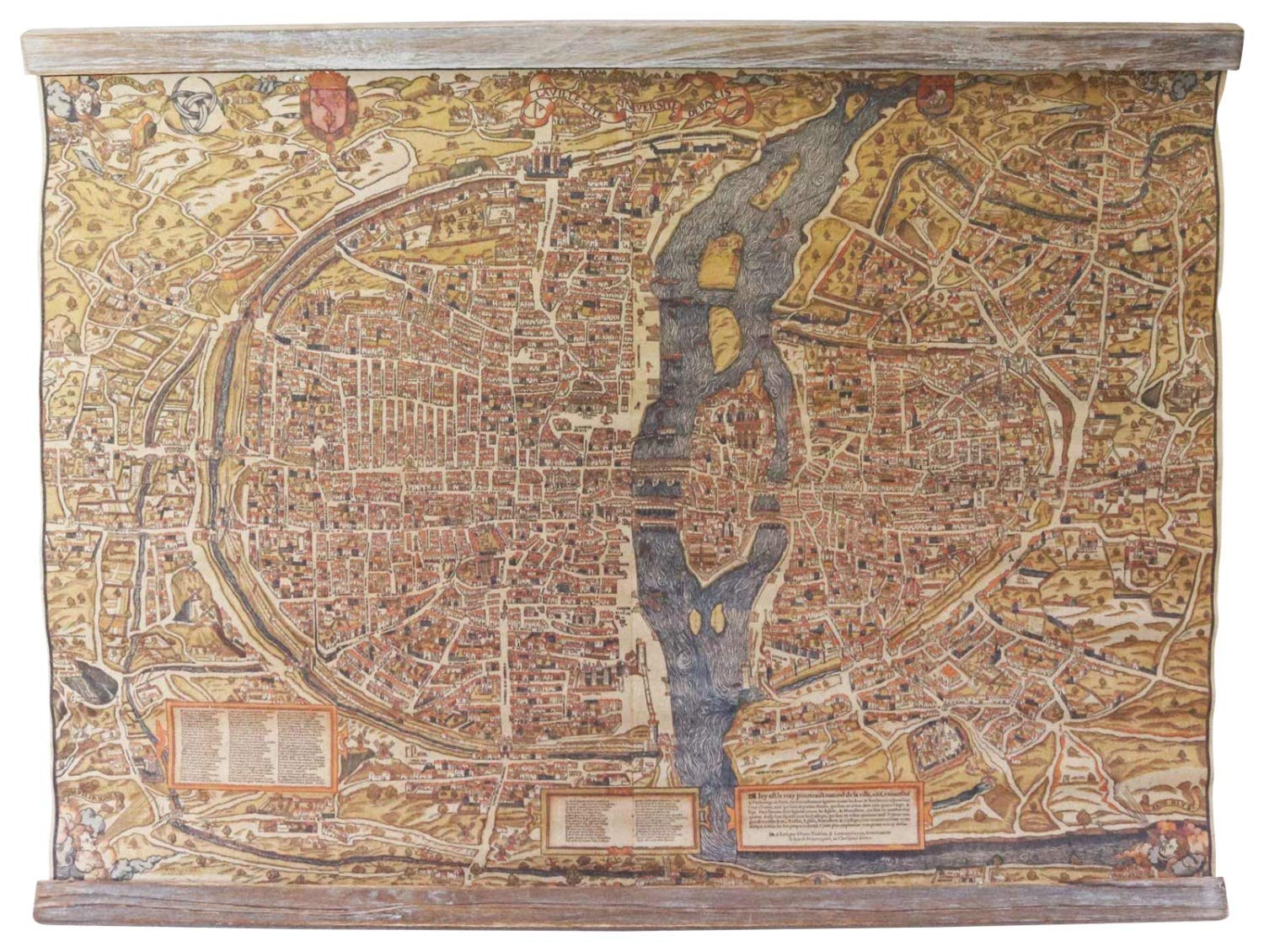 aubaho Mapa histórico 70cm Continente Estilo Antiguo Paris Francia