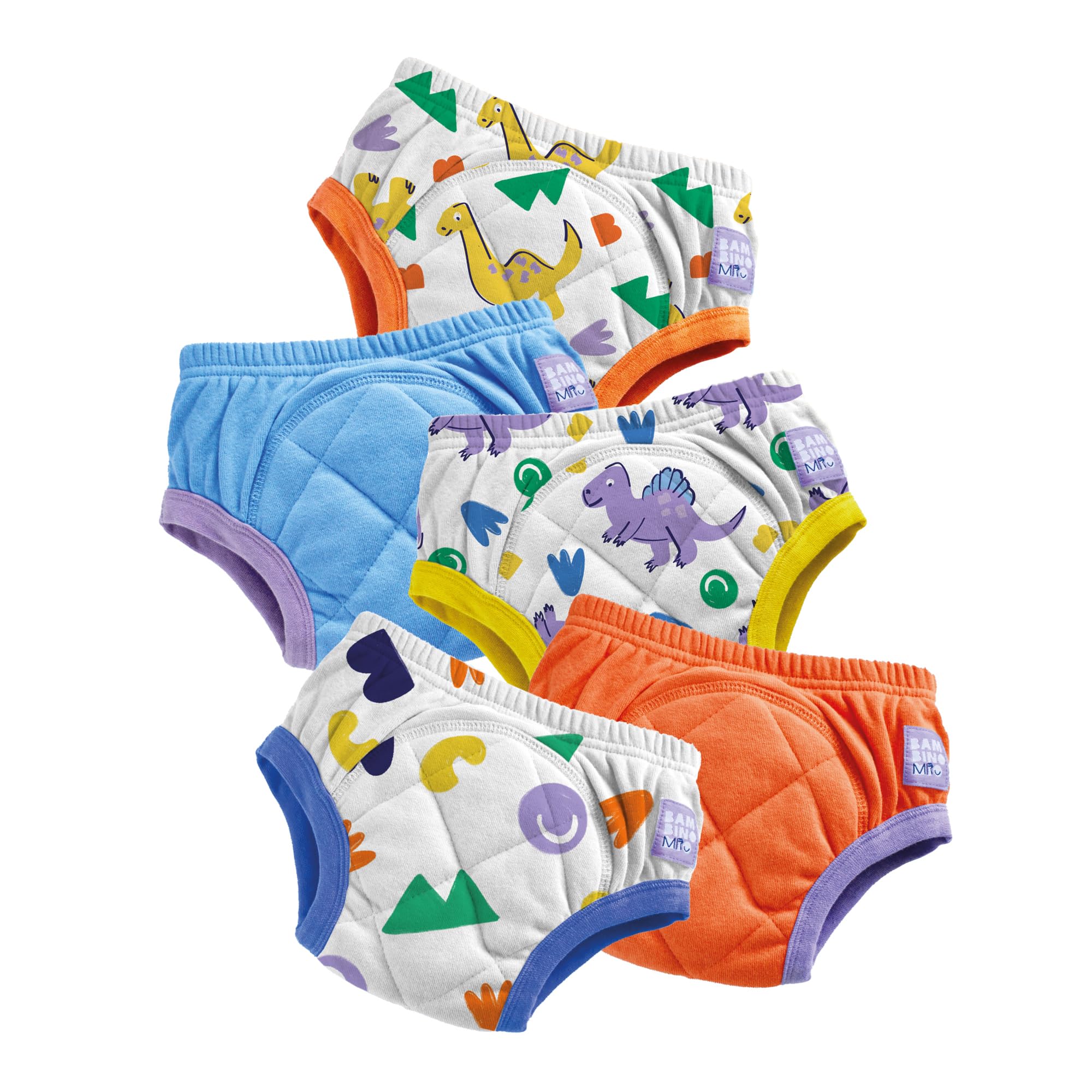 Bambino Mio Baby und Kleinkind wiederverwendbare Töpfchen-Trainingshose 5er-Pack, 3-4 Jahre, Laute Dinos, Jungen und Mädchen, Unterwäsche