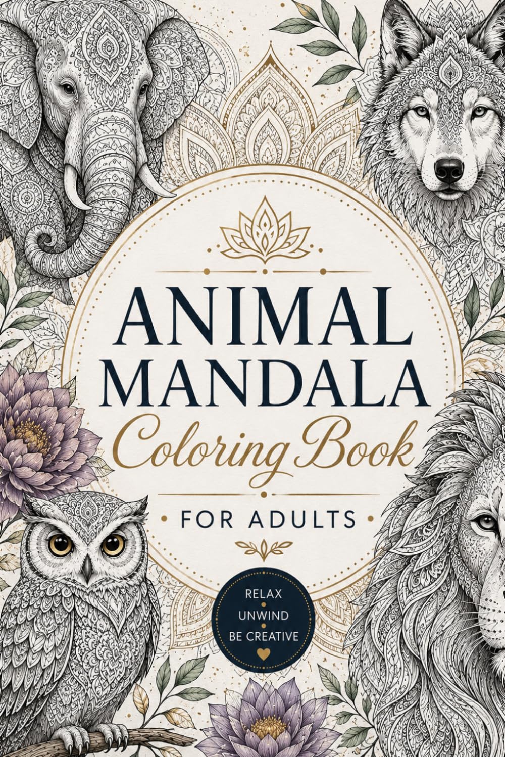 Animal Mandala: Coloring Book for Adults