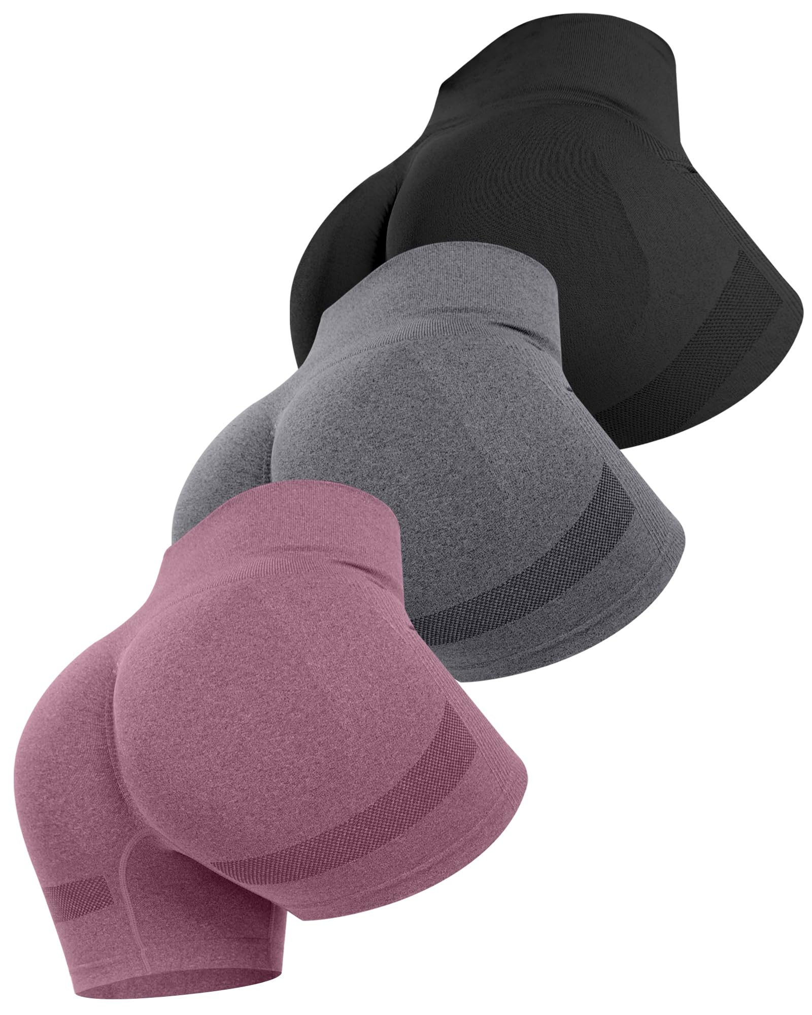Workout Gym Biker Shorts Women: High Waisted Seamless Sports Running Butt Lifting Shorts Sets-image-23