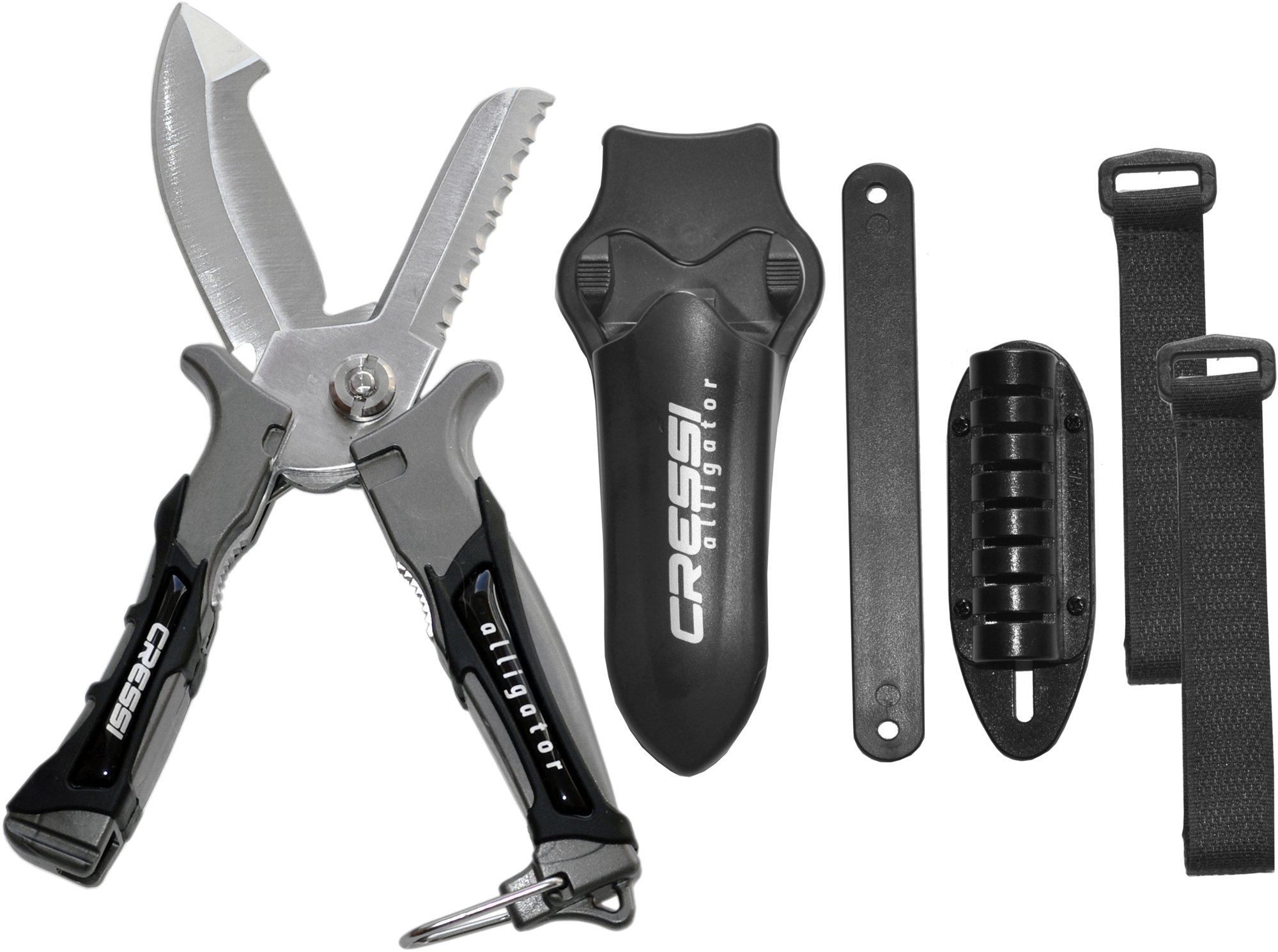 Cressi Alligator Coltello-Forbice Subacqueo Nero