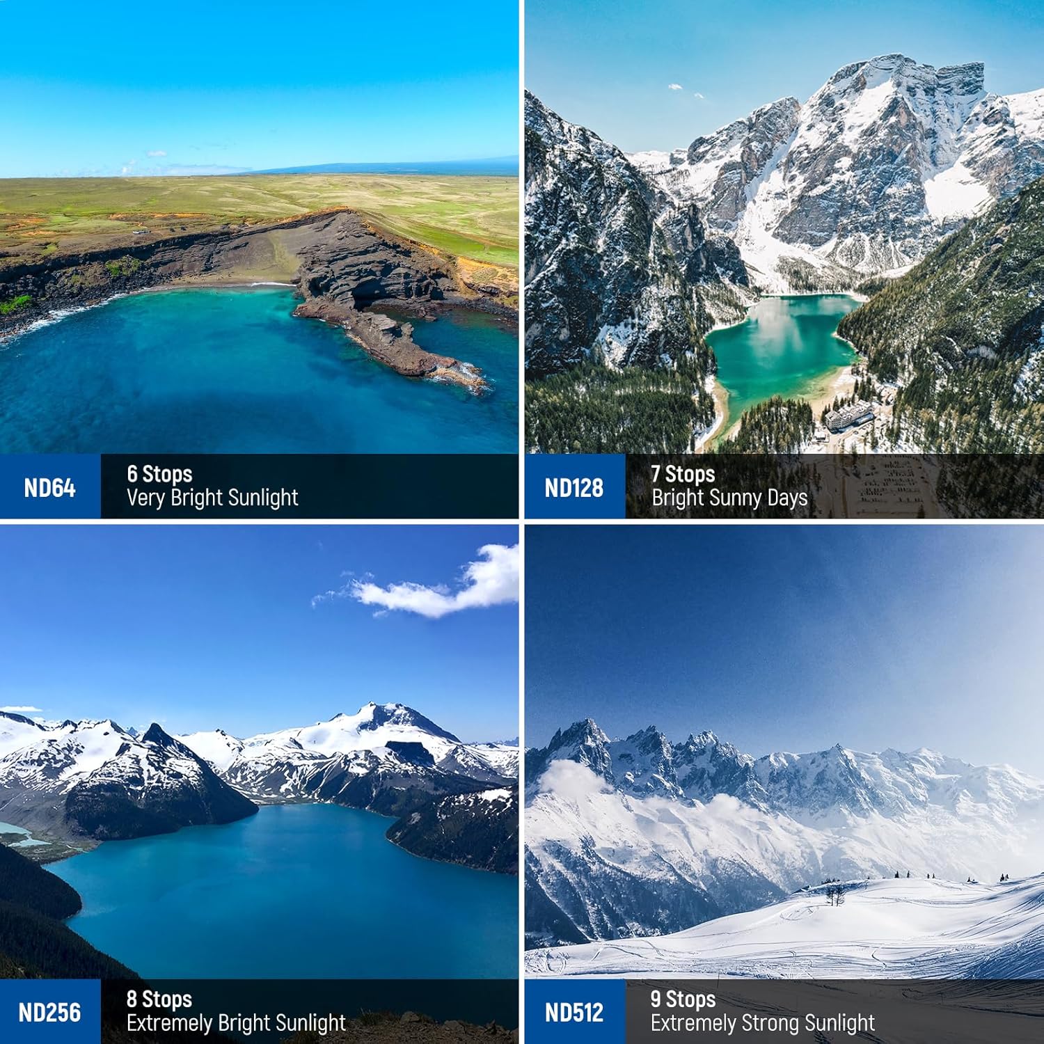 NEEWER Variable ND Filter Set Compatible with DJI Mini 4 Pro, 4 Pack ND2-ND32 (1-5 Stops)/ND64-ND512 (6-9 Stops) Limited VND/CPL/UV Filter, Multi Coated HD Optical Glass/Aluminum Frame