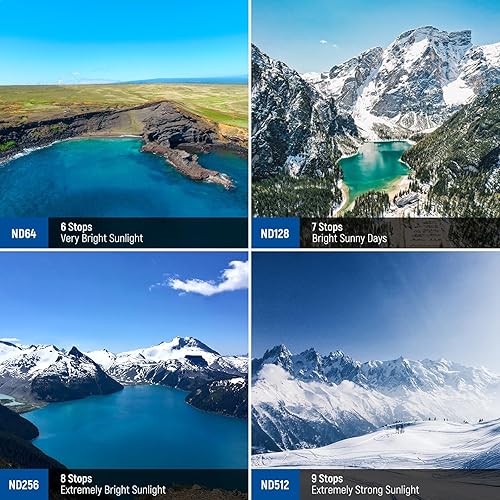 Miniatura 72 de NEEWER Juego de filtros ND/PL compatibles con DJI Mini 4 Pro, 6 unidades UV CPL ND8/PL ND16/PL ND32/PL ND64/PL Polarizador de densidad neutra