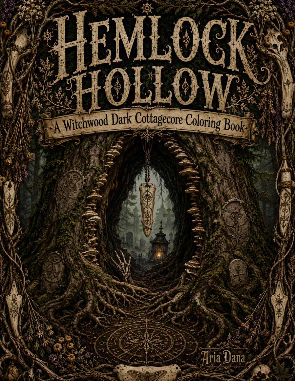 Hemlock Hollow Witchwood Dark Cottagecore Coloring Book: Victorian Gothic Botanical Witch Art for Adults | Dark Herbarium Inks & Witchy Cottagecore ... Mushroom Grove Coloring Collection)