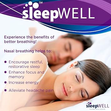 Sleepwell Sleep/Snore Internal Nasal Dilator for Snoring Relief, Congestion Relief, Restful Sleep, Restorative Sleep, Increase Airflow, Soft, Comfortable, Latex Free, Drug Free, Nasal Strips, 12Count