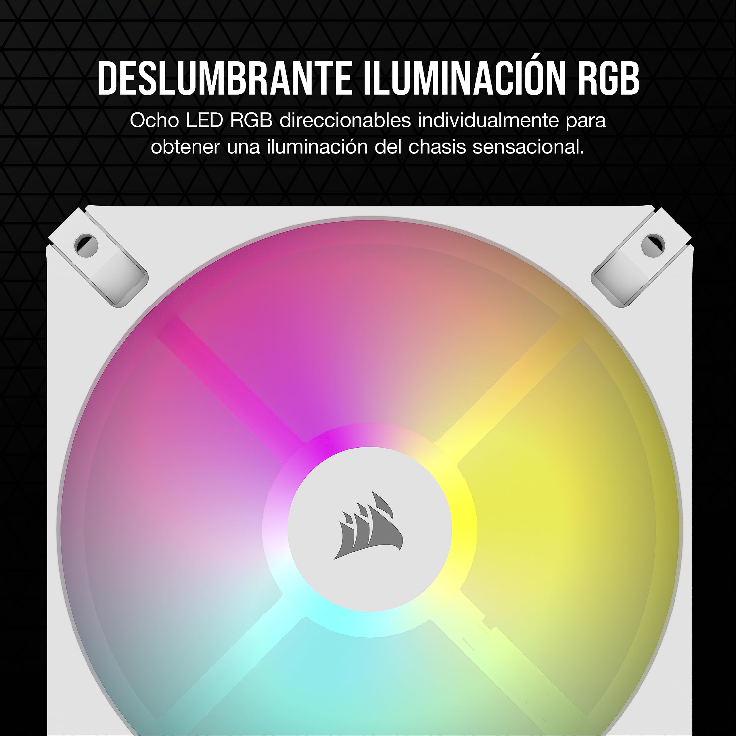 Corsair iCUE AR120 RGB Digital Compatible con ARGB de 120mm Ventiladores - Paquete de Triple - Blanco