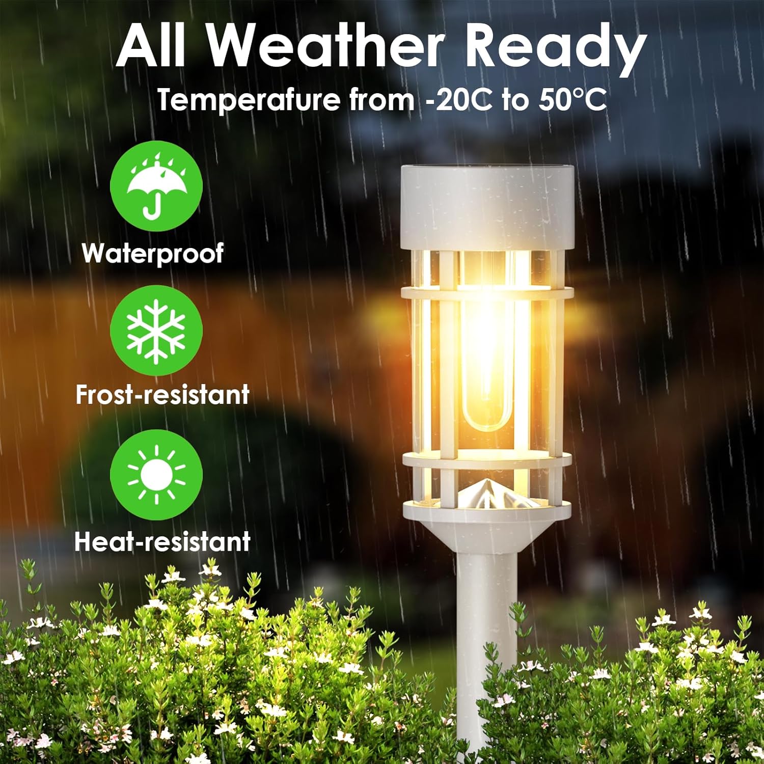 Mancra Solar Pathway Lights Outdoor Waterproof, 8 Pack LED Solar Garden Lights for Outside Decorations, Dusk to Dawn Solar Walkway Lights Landscape Lighting