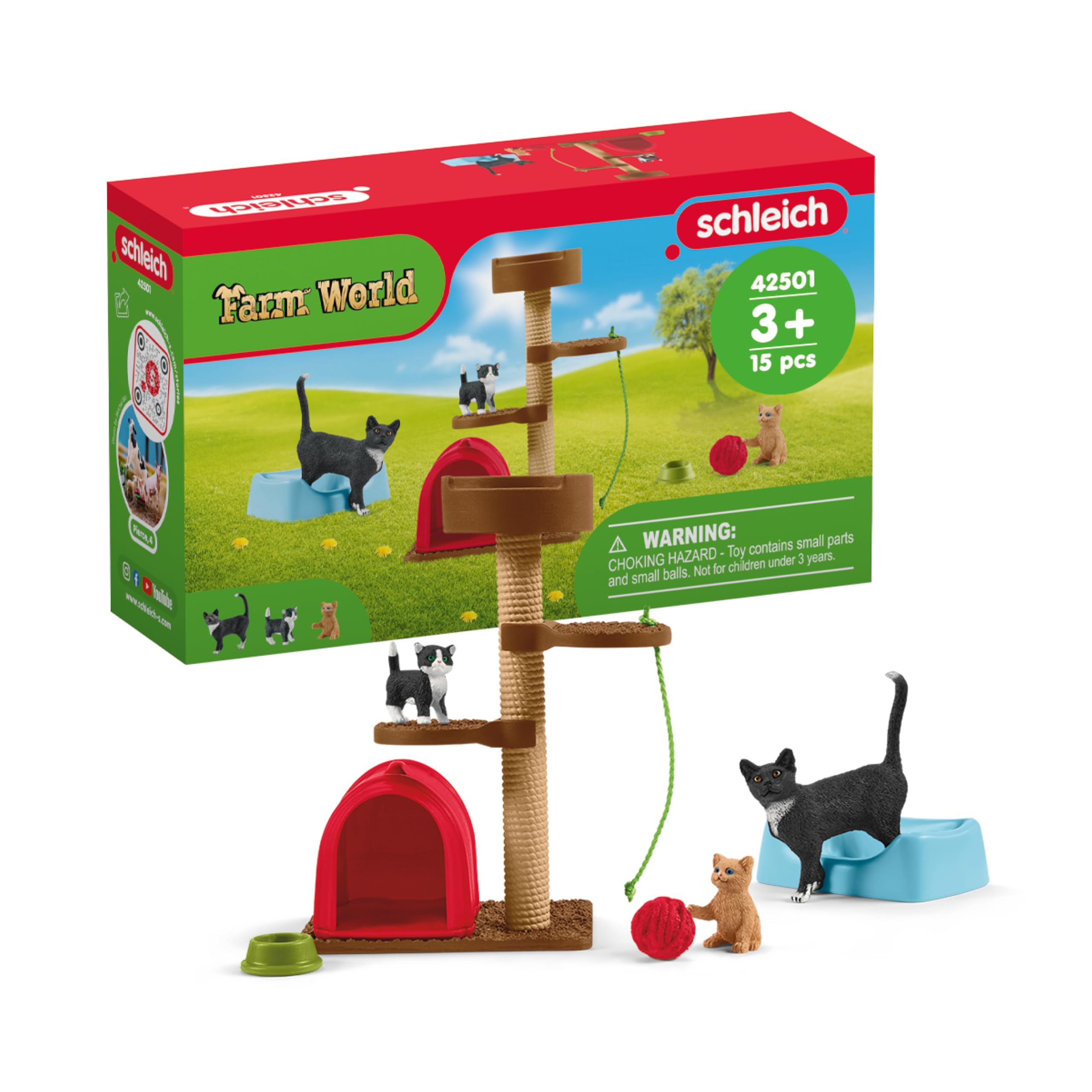 Sponsored Ad – SCHLEICH FARM WORLD 42501 Bauernhof Spielzeit für Niedliche Kätzchen Tiere Set - 9-Teiliges Realistisches Mama- und Baby-Katzen-Set, Bauernhof Spielzeug für Kinder ab 3 Jahren