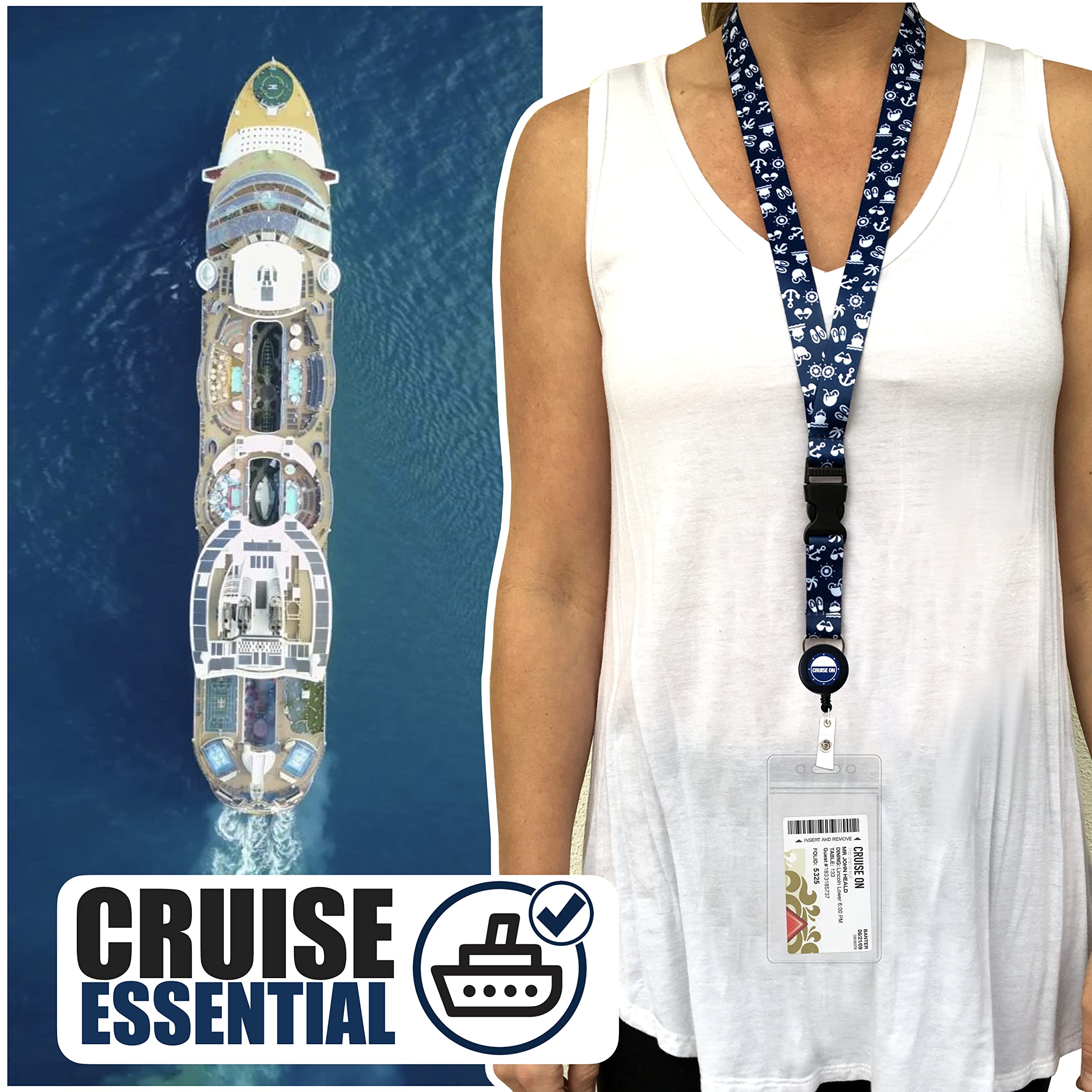 ZHEMEILU 8 Pack Kleurrijke Effen Kleur Cruise Lanyard met Afneembare Gesp & Waterdichte ID Badge Houder voor Cruises Schepen Sleutels Kaarten Telefoon en Carnaval Zeil