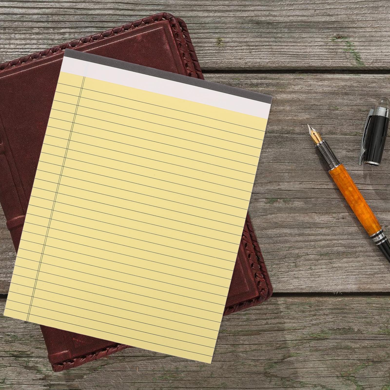 Blocco Note Legale Giallo da 10 Pezzi Carta Doppia Faccia, Perforata e Righe Universitarie, per Casa e Attività Quotidiane